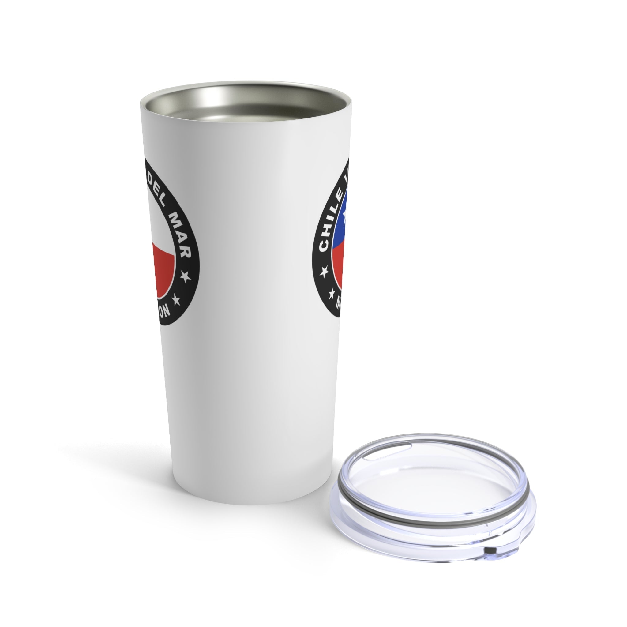 Chile Vina del Mar Mission Flag Logo Tumbler 20oz White - Mission Wishlist - LDS Missionary Gift Store