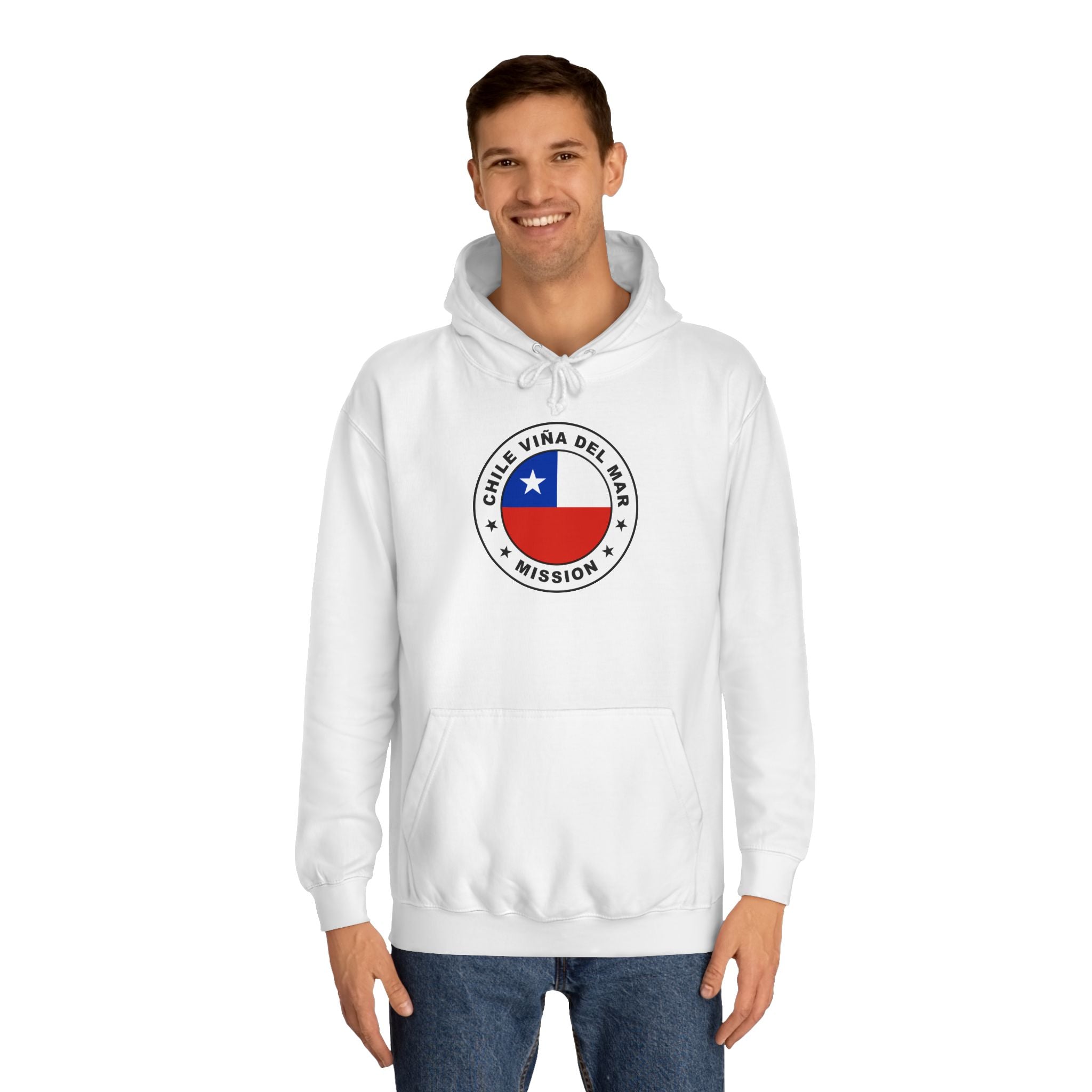 Chile Vina del Mar Mission Flag Logo (White Border) College Hoodie - Latter-Day Saint LDS Missionary Gift - Book of Mormon