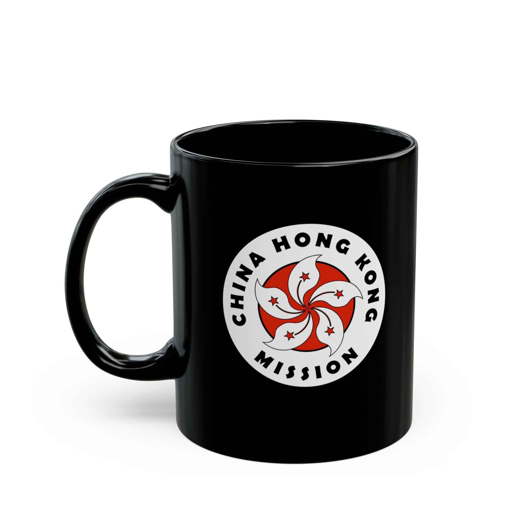 China Hong Kong Mission Circular Flag Black Ceramic Mug - Latter-Day Saint LDS Missionary Gift - Book of Mormon