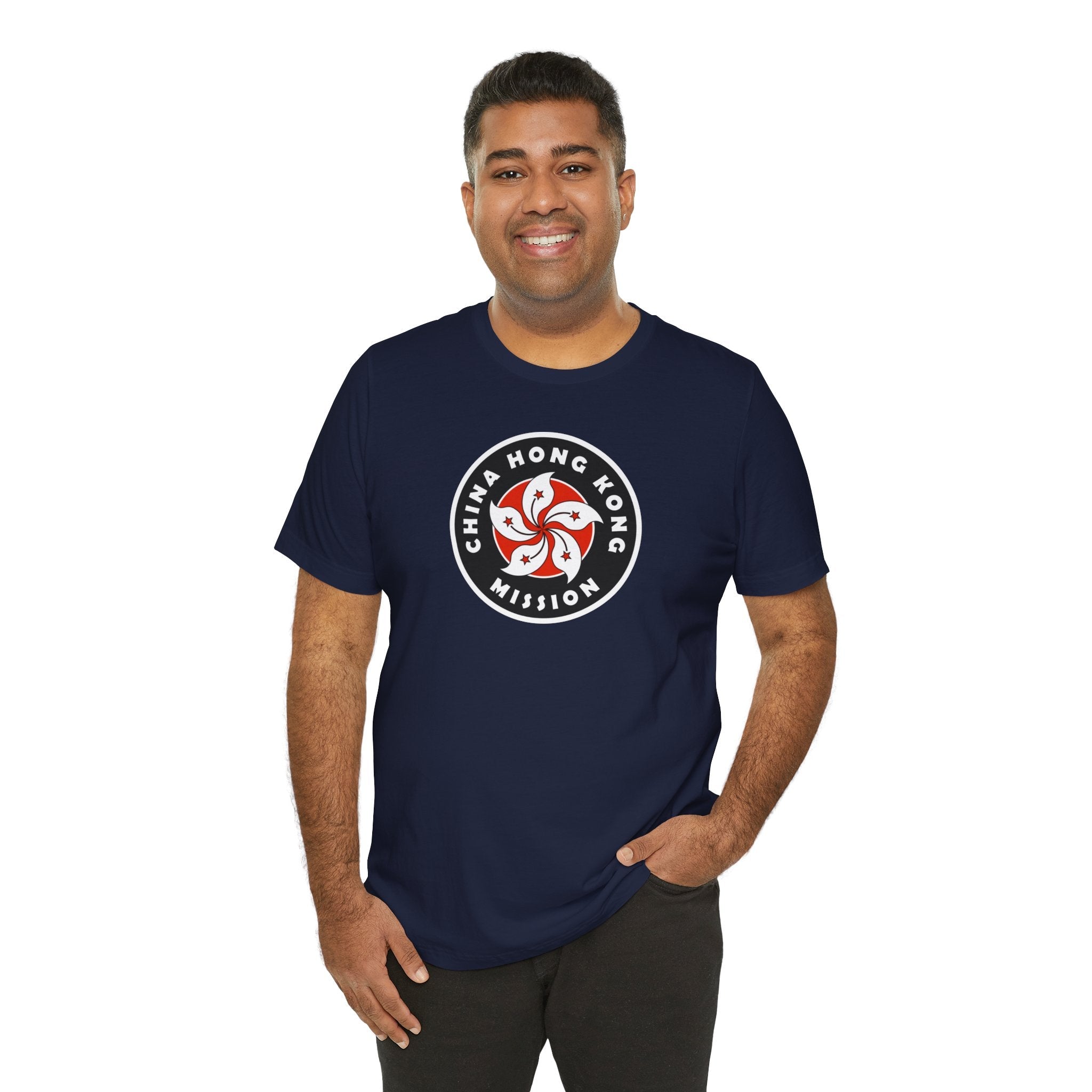 China Hong Kong Mission Flag Logo (Black Border) T-shirt - Latter-Day Saint LDS Missionary Gift - Book of Mormon