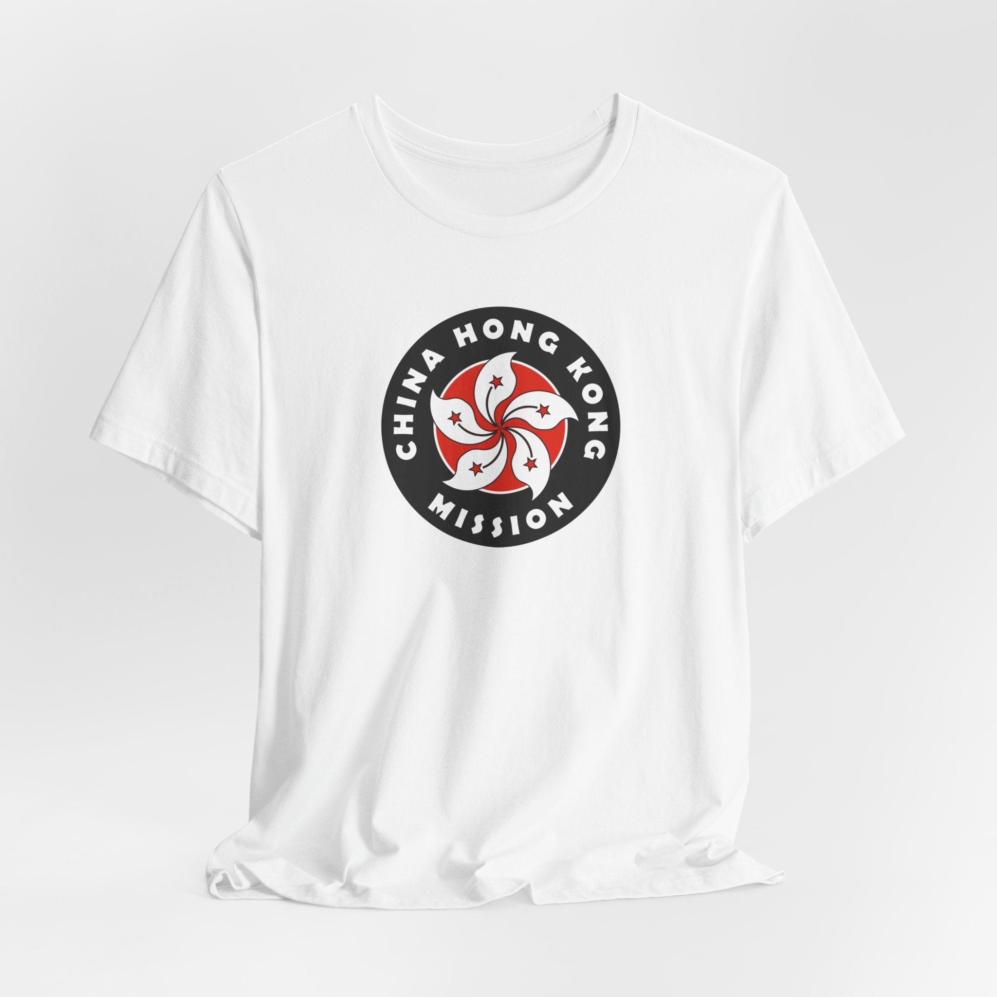 China Hong Kong Mission Flag Logo (Black Border) T-shirt - Latter-Day Saint LDS Missionary Gift - Book of Mormon