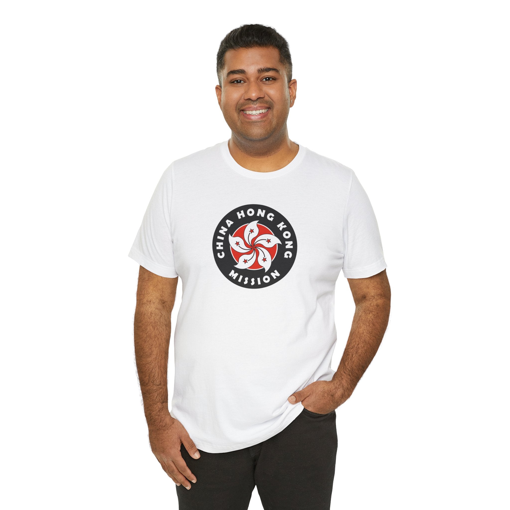China Hong Kong Mission Flag Logo (Black Border) T-shirt - Latter-Day Saint LDS Missionary Gift - Book of Mormon