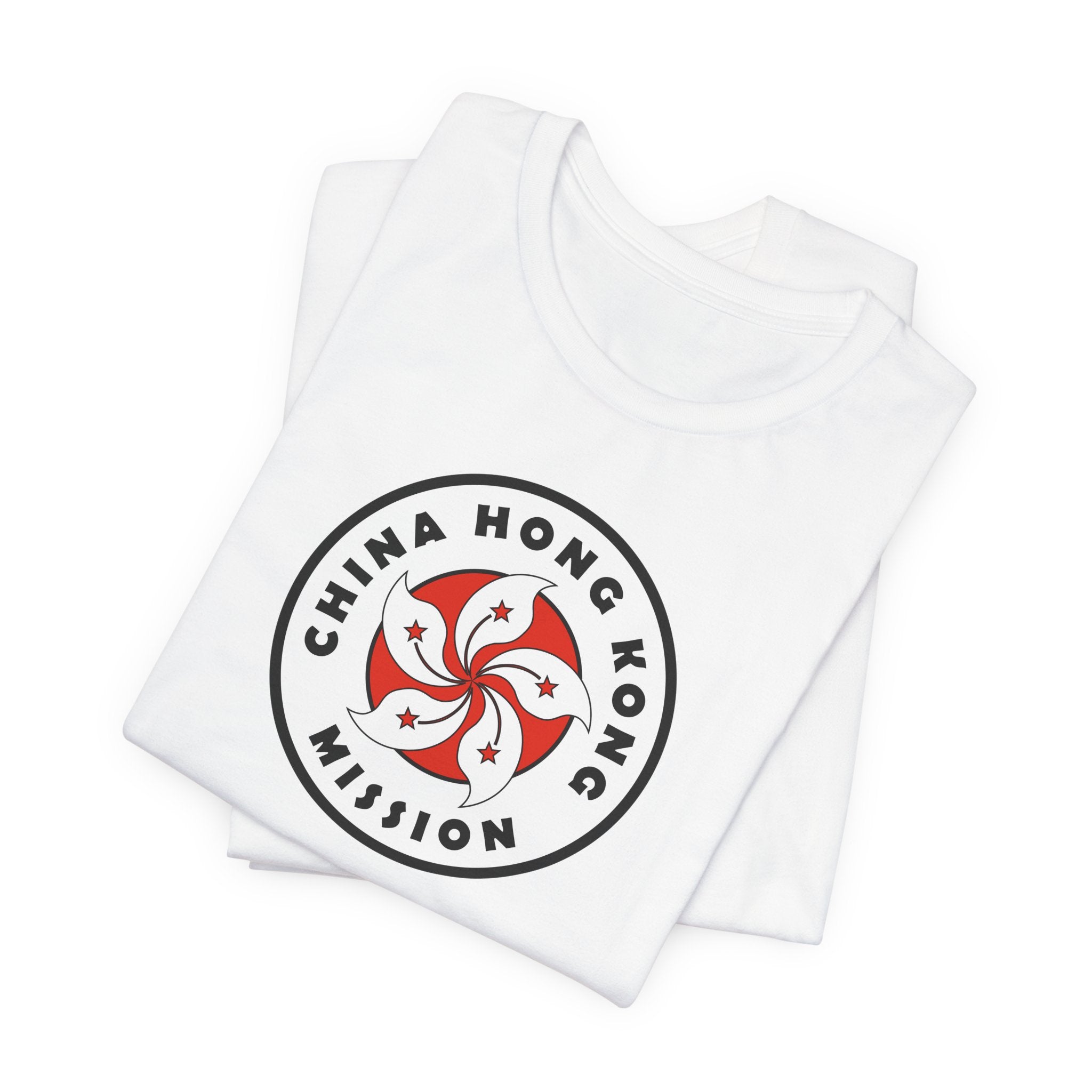 China Hong Kong Mission Flag Logo (White Border) T-shirt - Latter-Day Saint LDS Missionary Gift - Book of Mormon