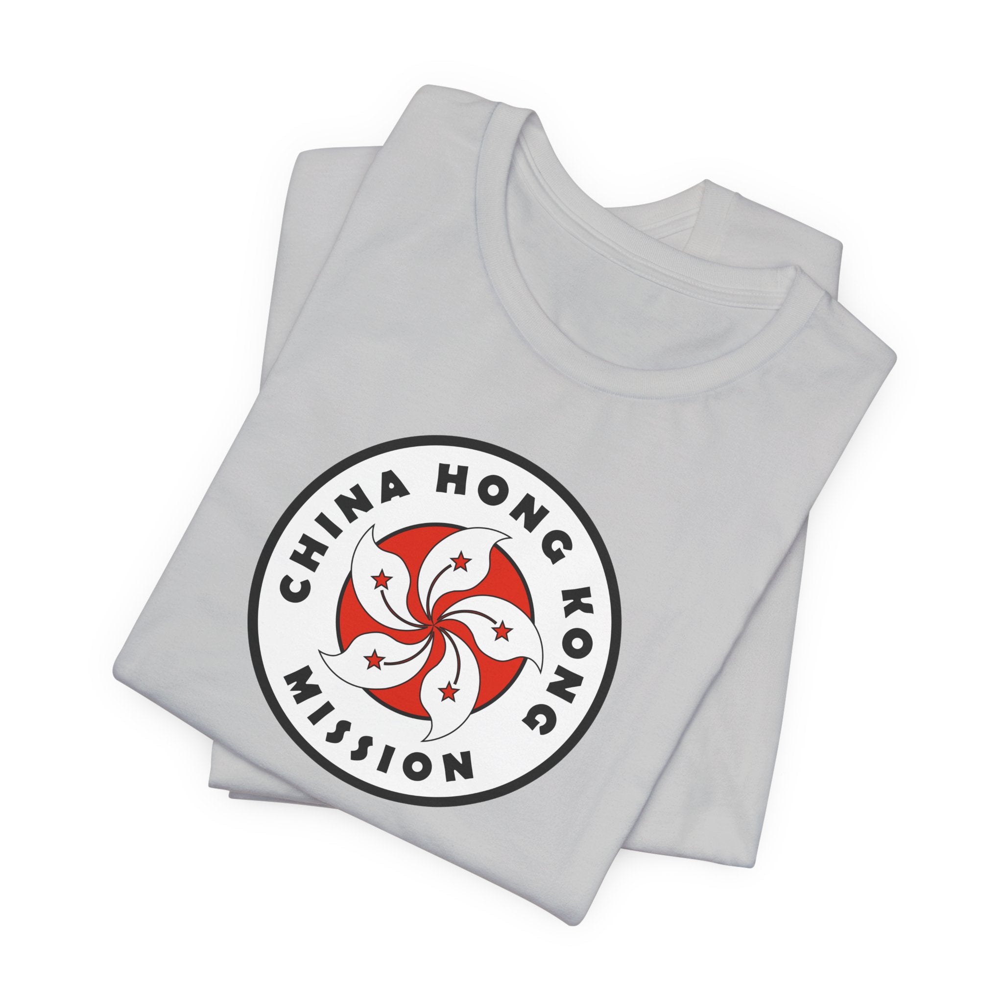 China Hong Kong Mission Flag Logo (White Border) T-shirt - Latter-Day Saint LDS Missionary Gift - Book of Mormon