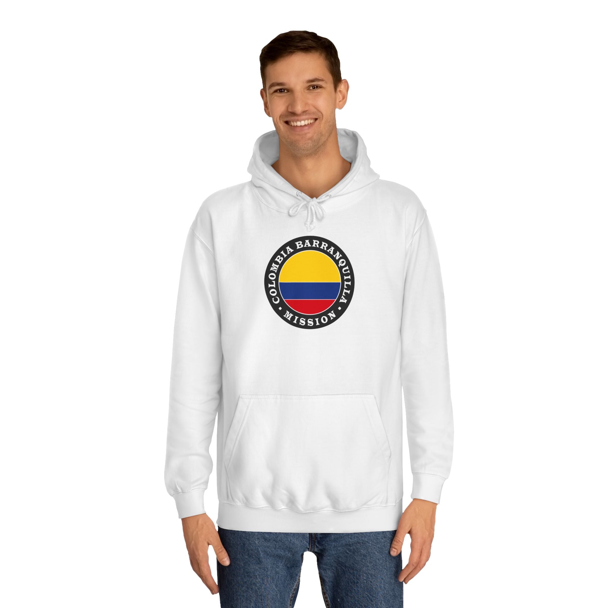 Colombia Barranquilla Mission Flag Logo (Black Border) College Hoodie - Latter-Day Saint LDS Missionary Gift - Book of Mormon