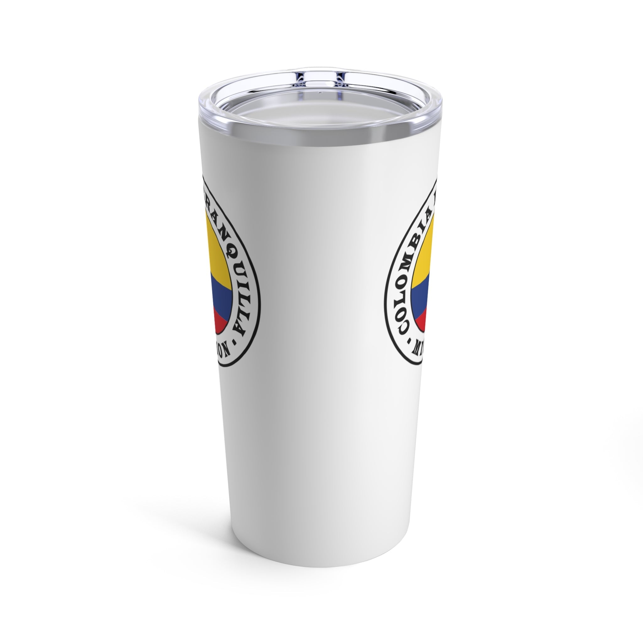 Colombia Barranquilla Mission Flag Logo Tumbler 20oz White - Mission Wishlist - LDS Missionary Gift Store