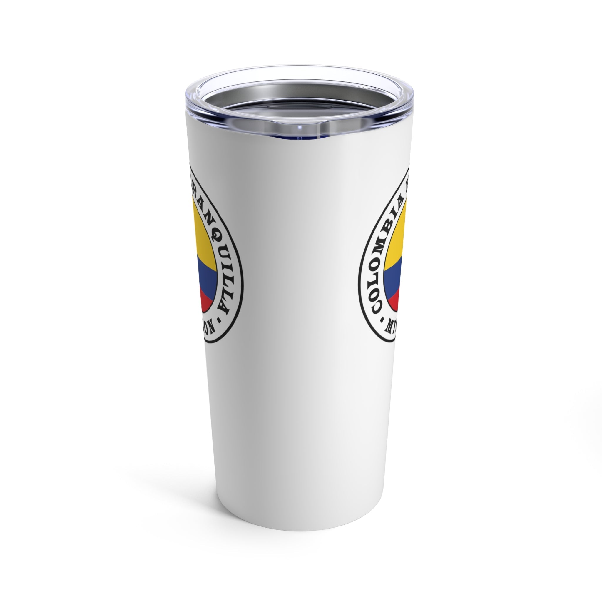 Colombia Barranquilla Mission Flag Logo Tumbler 20oz White - Mission Wishlist - LDS Missionary Gift Store