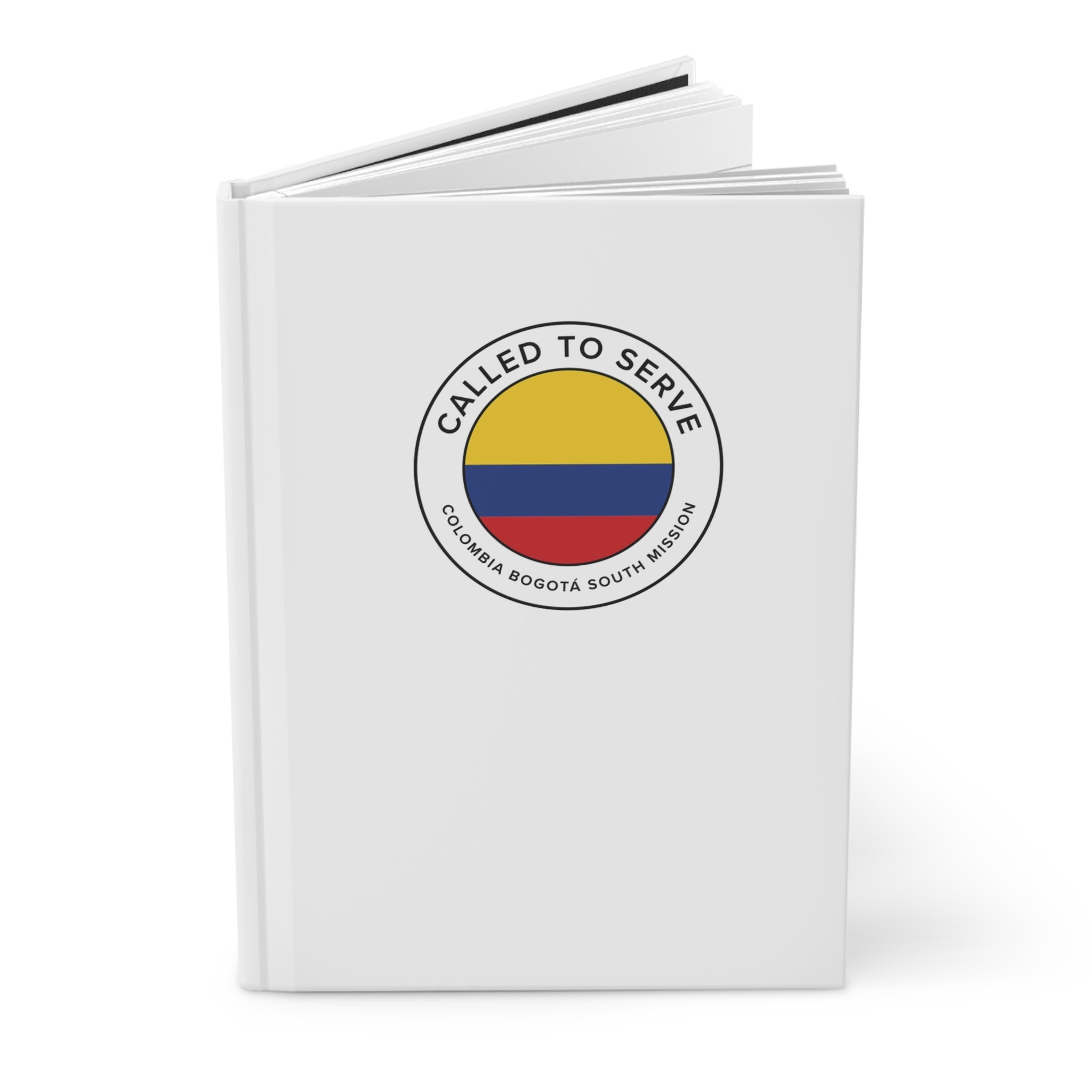 Colombia Bogota South Mission Circle Flag Called to Serve White Hardcover Journal Matte - Latter-Day Saint LDS Missionary Gift - Book of Mormon