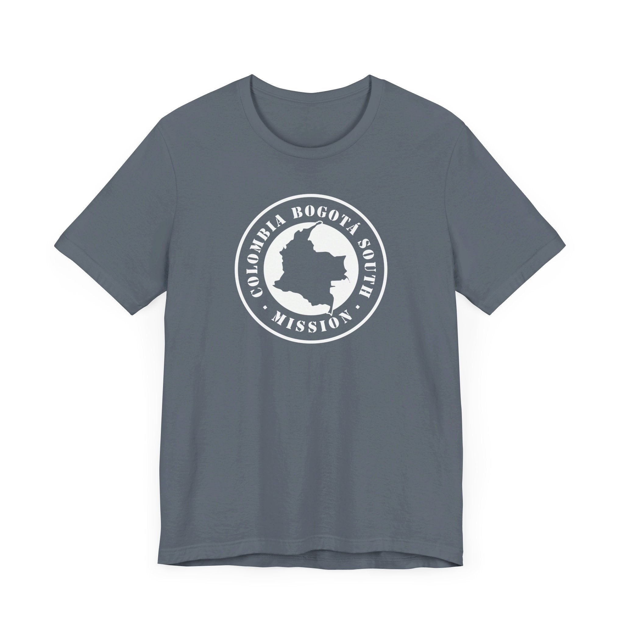 Colombia Bogota South Mission Circular Monochrome Logo T-Shirt - Latter-Day Saint LDS Missionary Gift - Book of Mormon