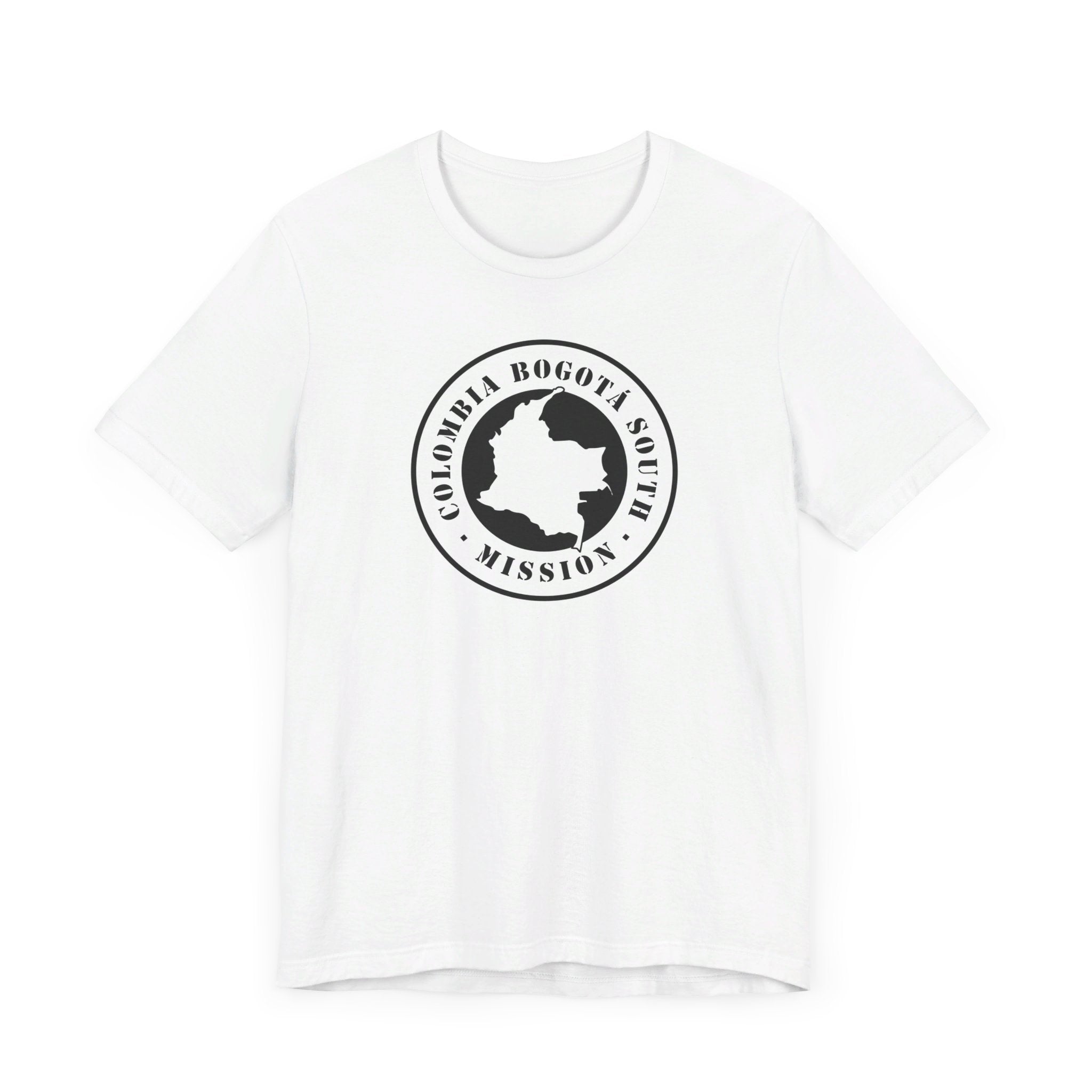 Colombia Bogota South Mission Circular Monochrome Logo T-Shirt - Latter-Day Saint LDS Missionary Gift - Book of Mormon