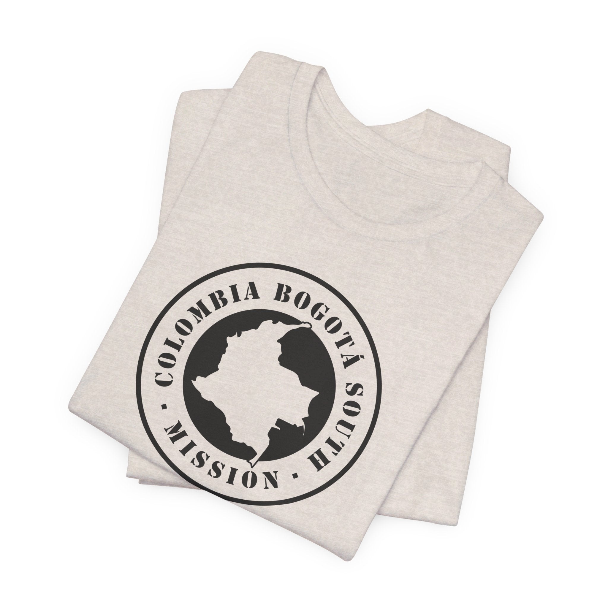 Colombia Bogota South Mission Circular Monochrome Logo T-Shirt - Latter-Day Saint LDS Missionary Gift - Book of Mormon