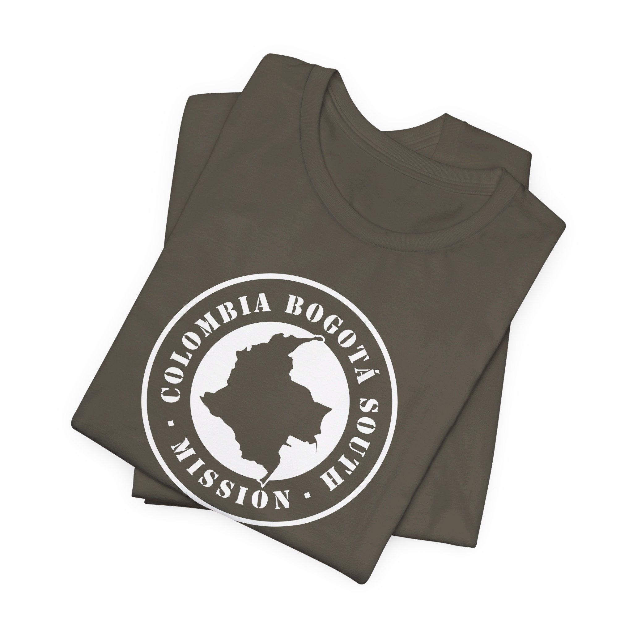 Colombia Bogota South Mission Circular Monochrome Logo T-Shirt - Latter-Day Saint LDS Missionary Gift - Book of Mormon