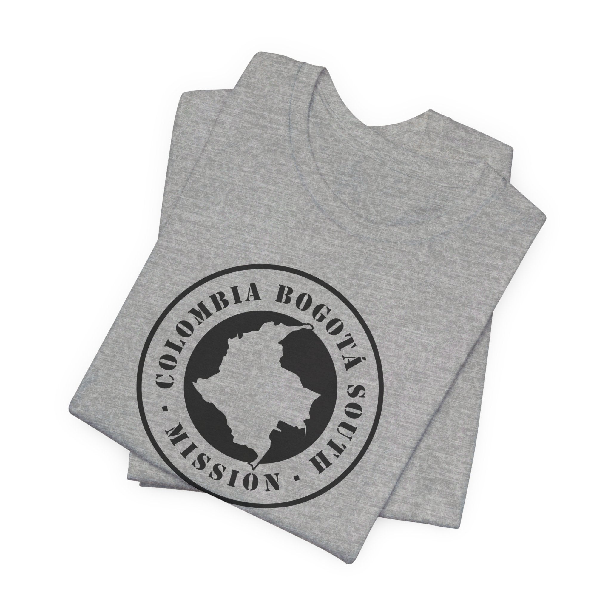 Colombia Bogota South Mission Circular Monochrome Logo T-Shirt - Latter-Day Saint LDS Missionary Gift - Book of Mormon