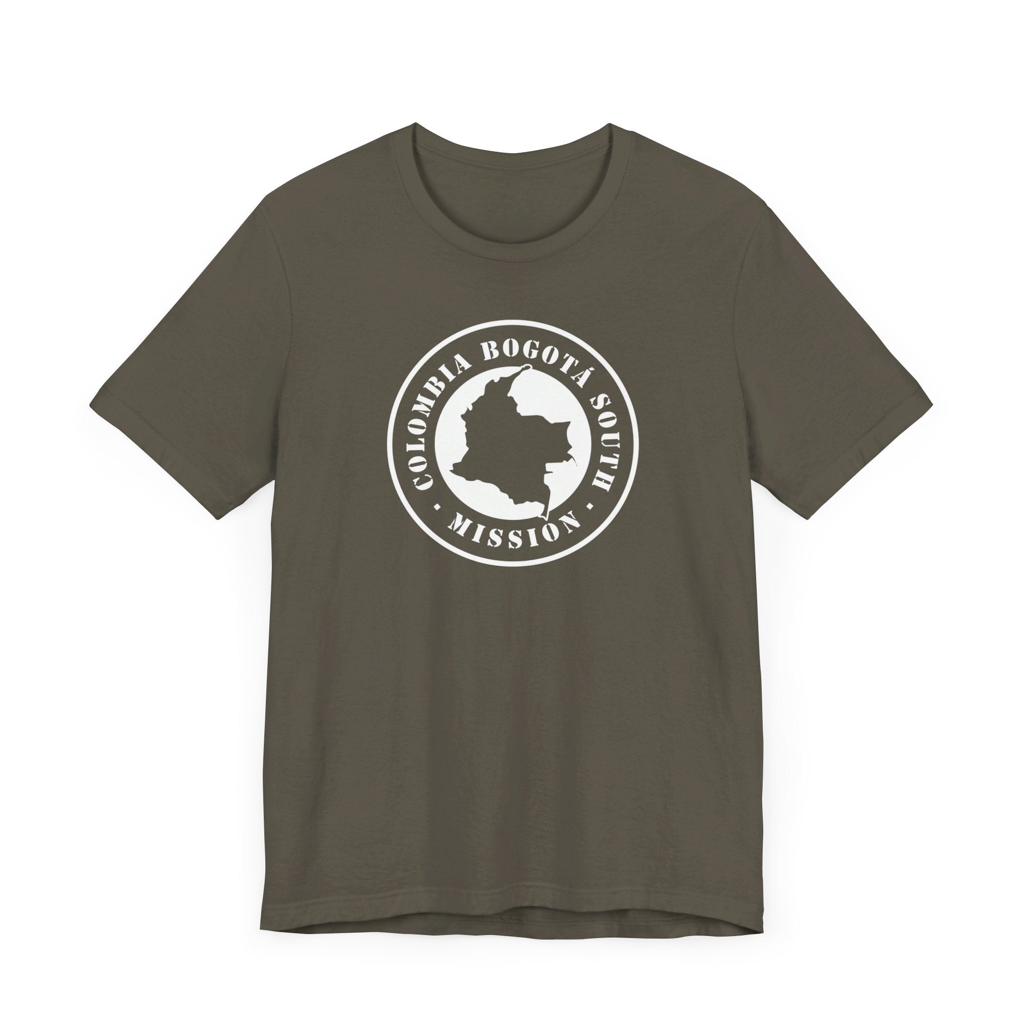 Colombia Bogota South Mission Circular Monochrome Logo T-Shirt - Latter-Day Saint LDS Missionary Gift - Book of Mormon