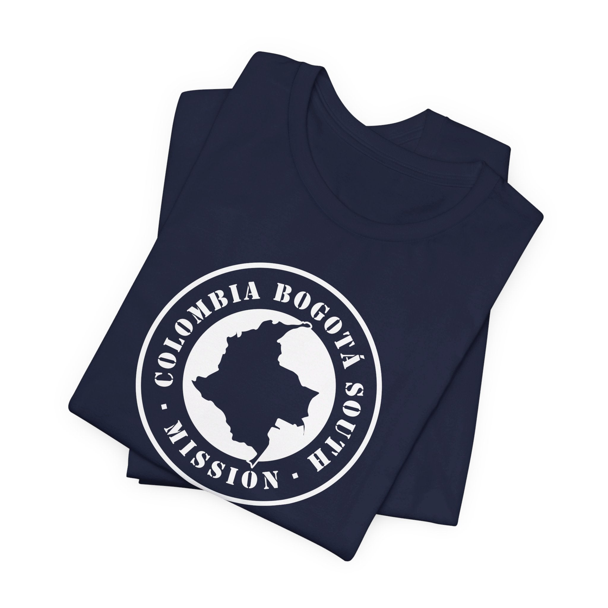 Colombia Bogota South Mission Circular Monochrome Logo T-Shirt - Latter-Day Saint LDS Missionary Gift - Book of Mormon