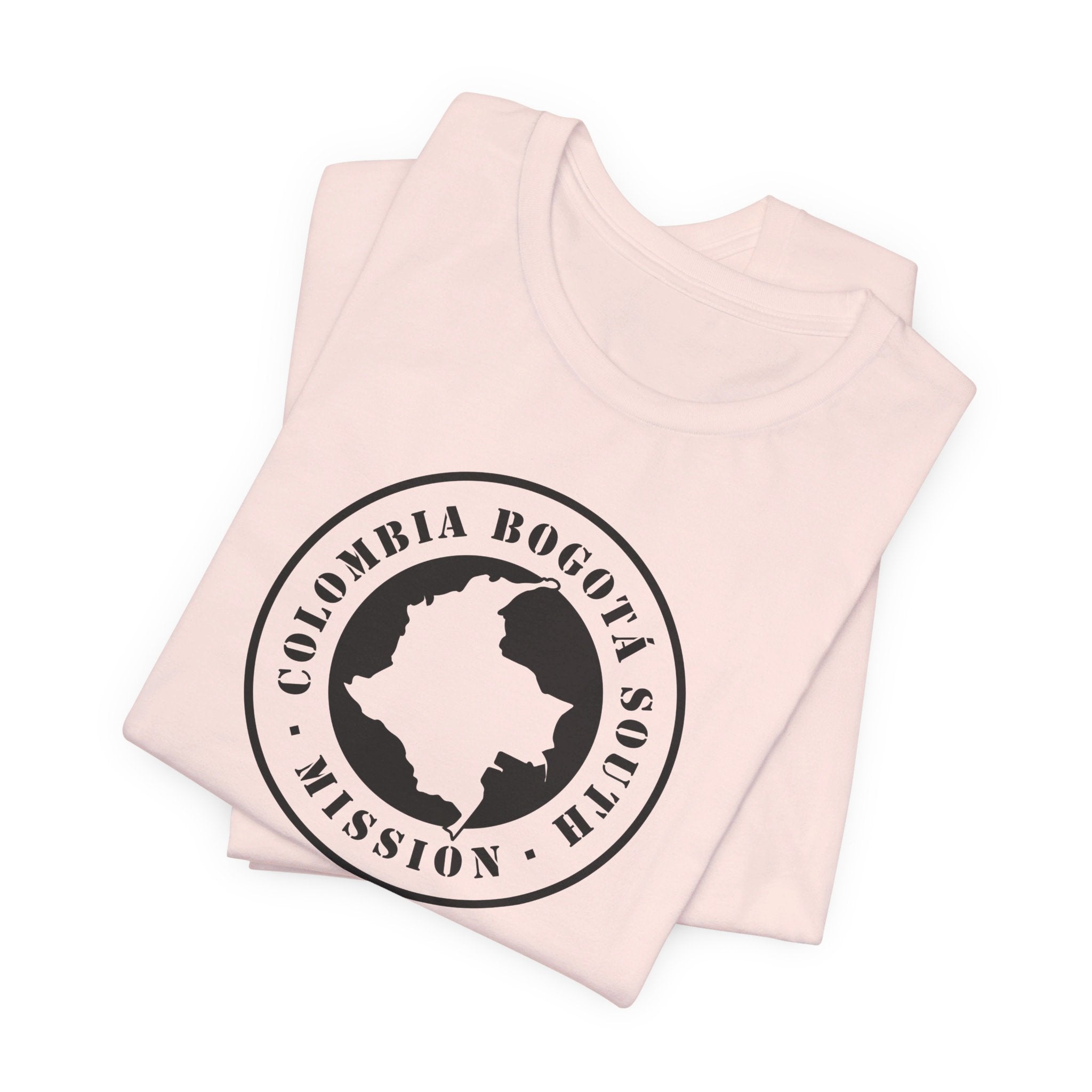 Colombia Bogota South Mission Circular Monochrome Logo T-Shirt - Latter-Day Saint LDS Missionary Gift - Book of Mormon