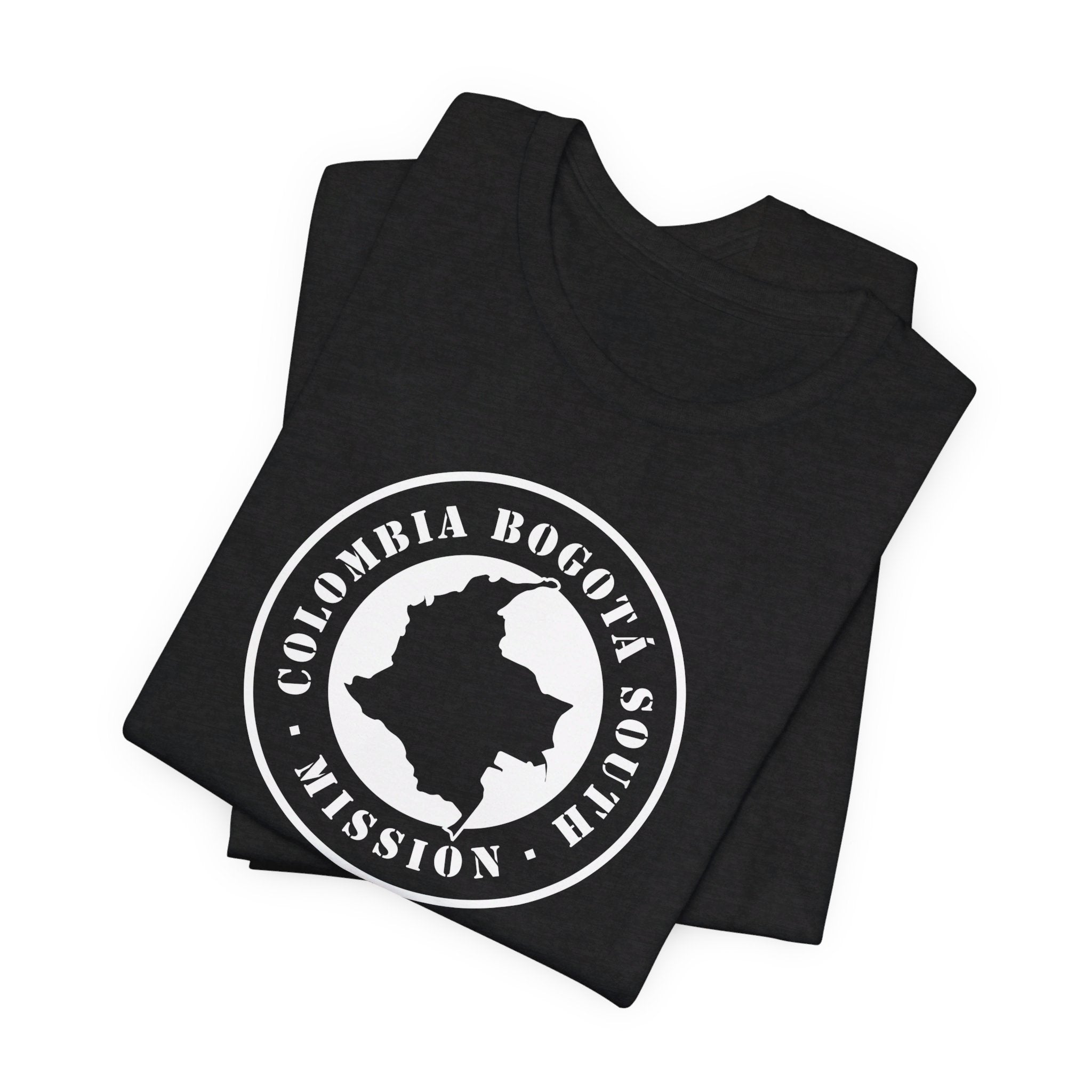Colombia Bogota South Mission Circular Monochrome Logo T-Shirt - Latter-Day Saint LDS Missionary Gift - Book of Mormon