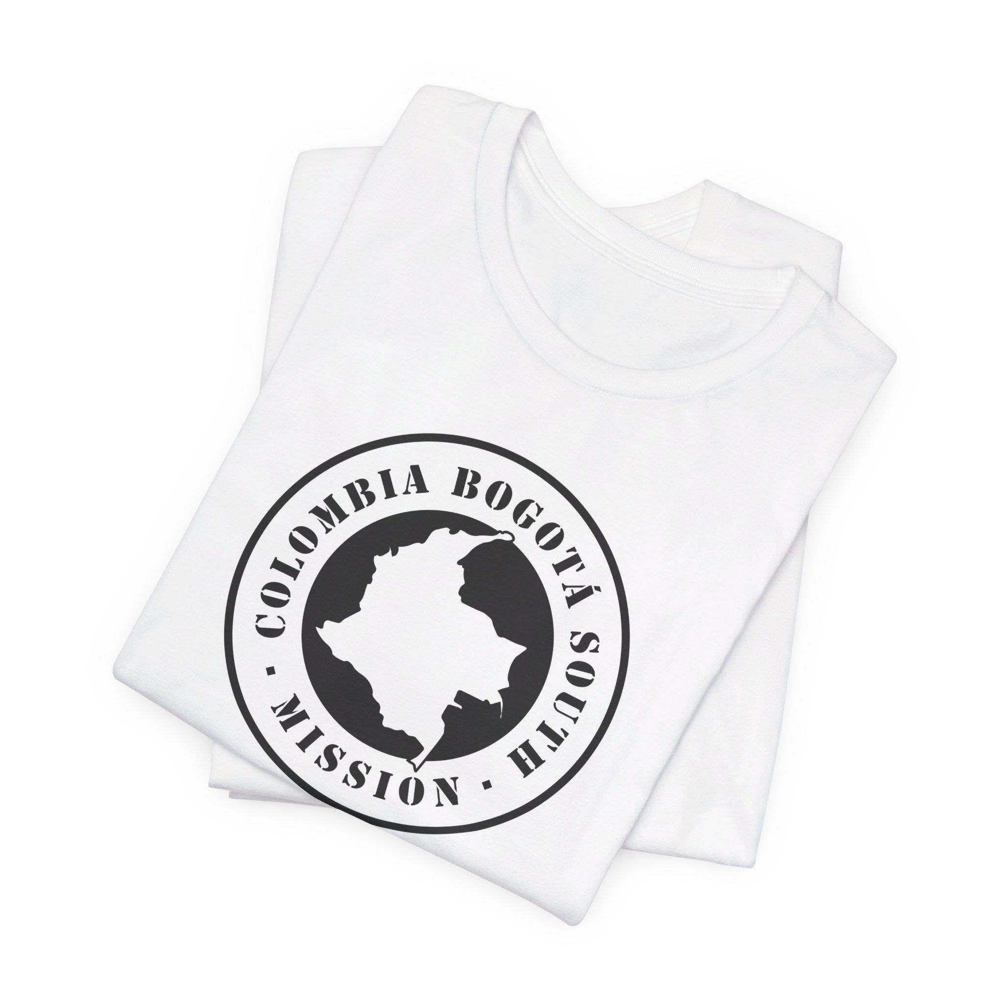 Colombia Bogota South Mission Circular Monochrome Logo T-Shirt - Latter-Day Saint LDS Missionary Gift - Book of Mormon