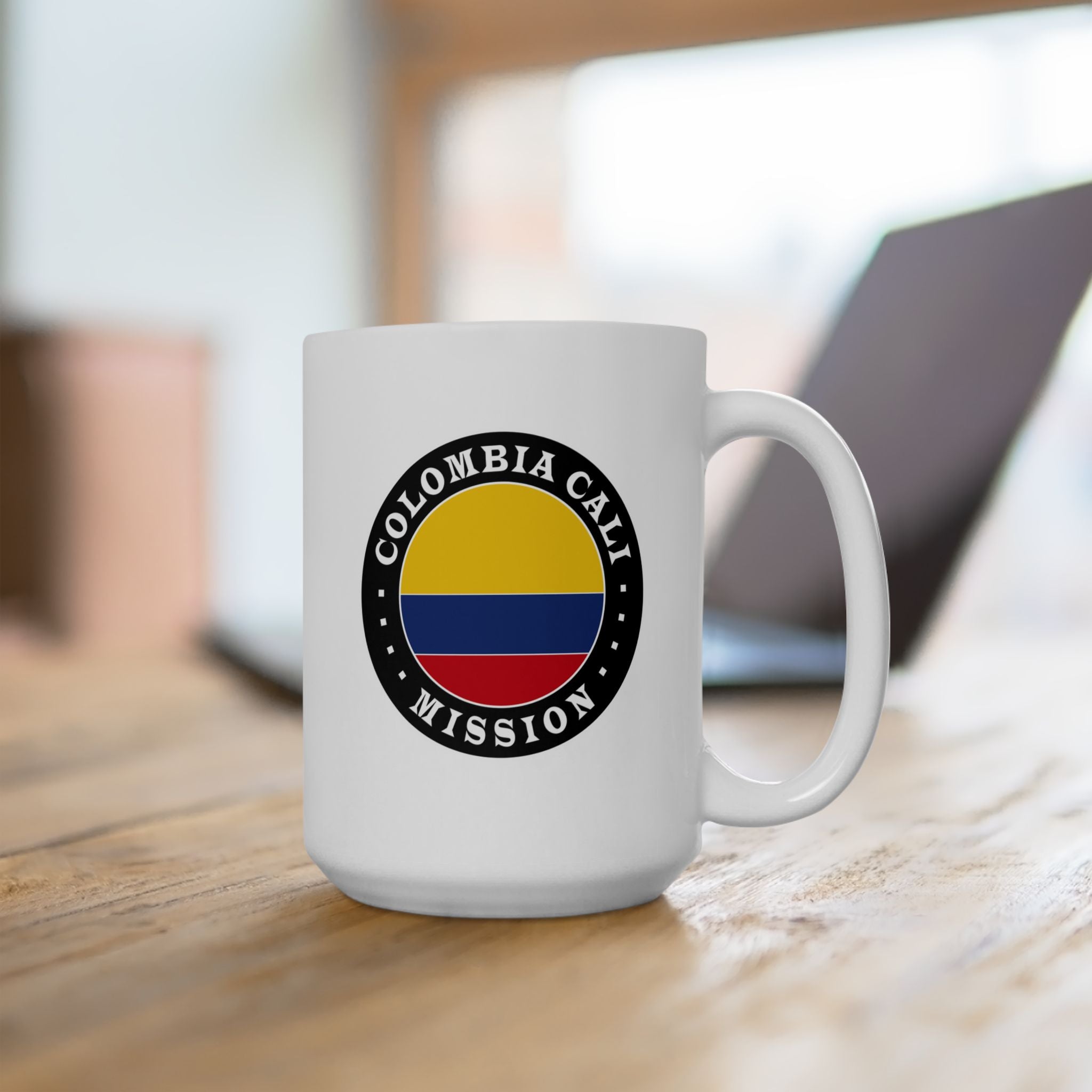 Colombia Cali Mission Circular Flag White Ceramic Mug - Latter-Day Saint LDS Missionary Gift - Book of Mormon