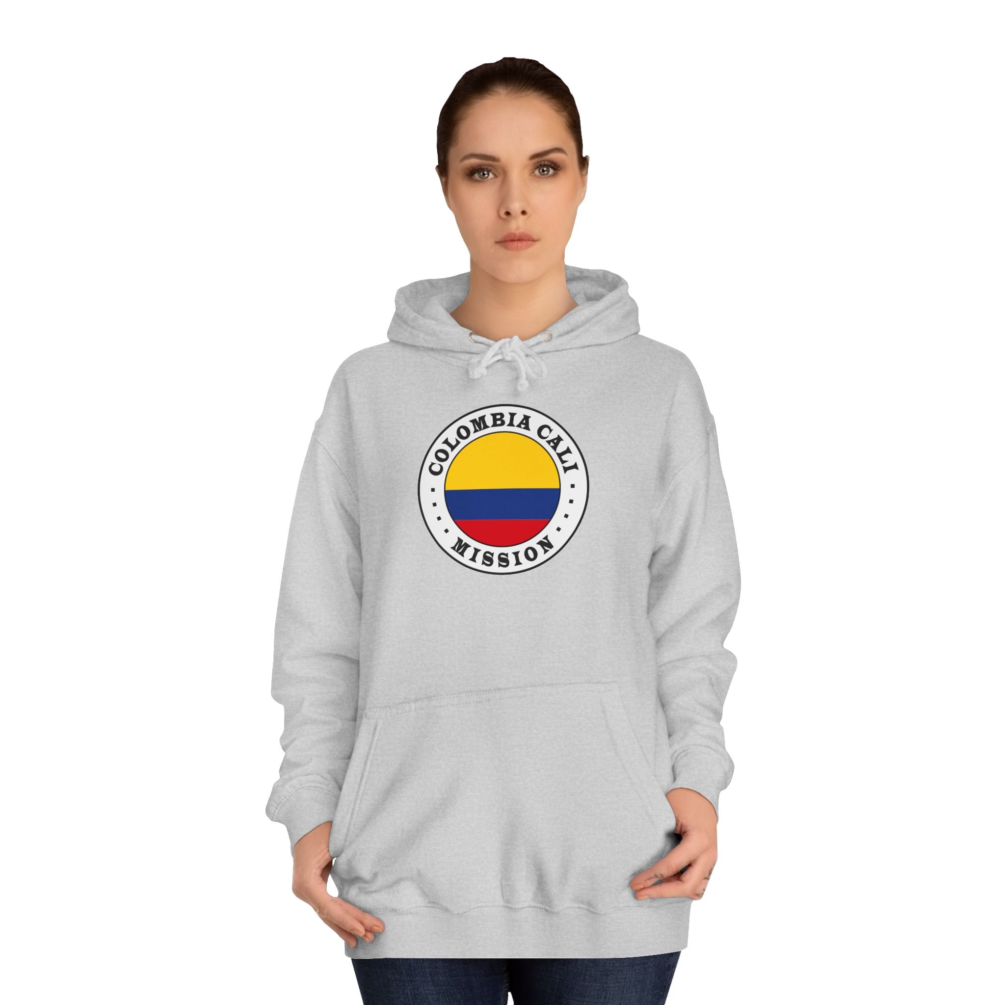 Colombia Cali Mission Flag Logo (White Border) College Hoodie - Mission Wishlist - LDS Missionary Gift Store