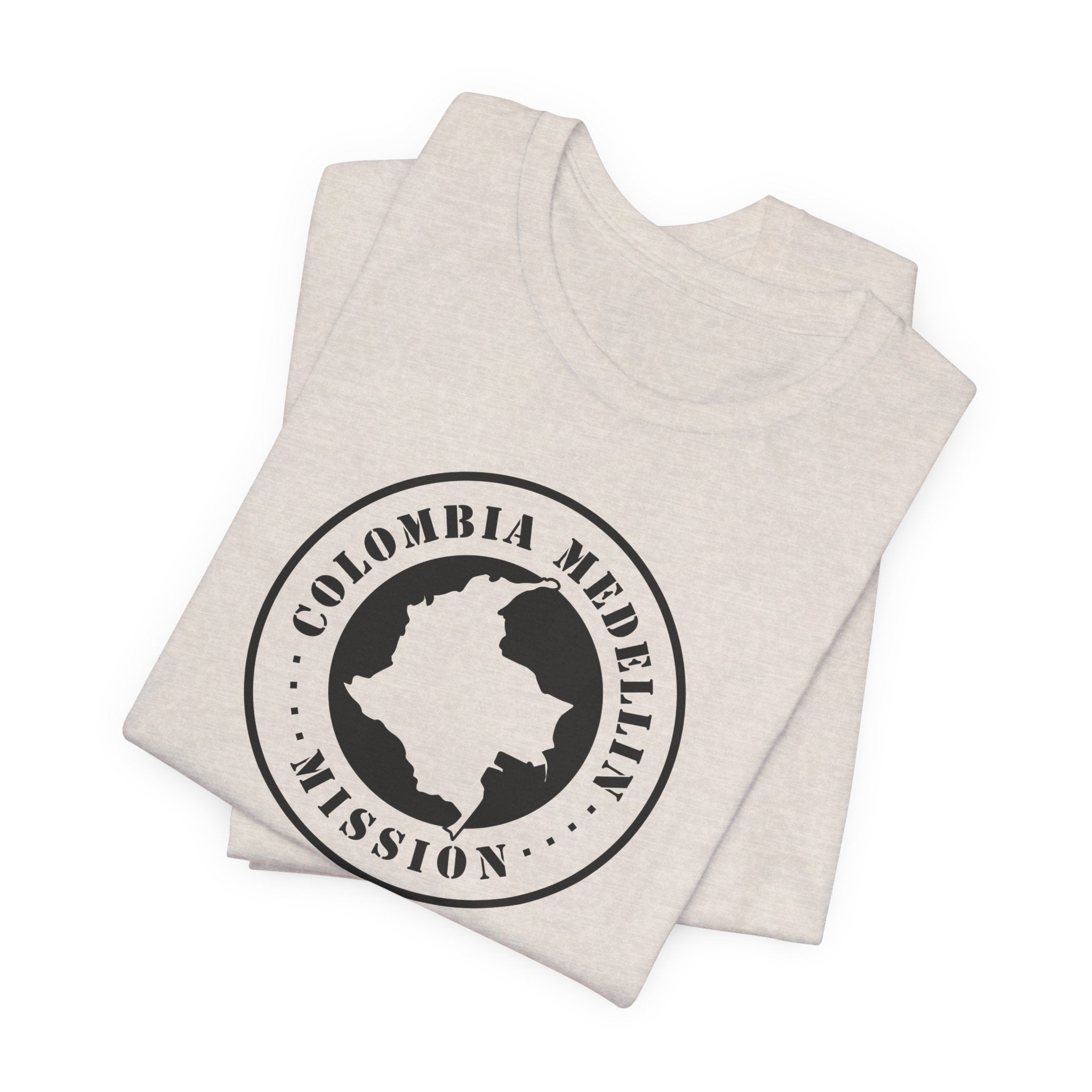 Colombia Medellin Mission Circular Monochrome Logo T-Shirt - Latter-Day Saint LDS Missionary Gift - Book of Mormon