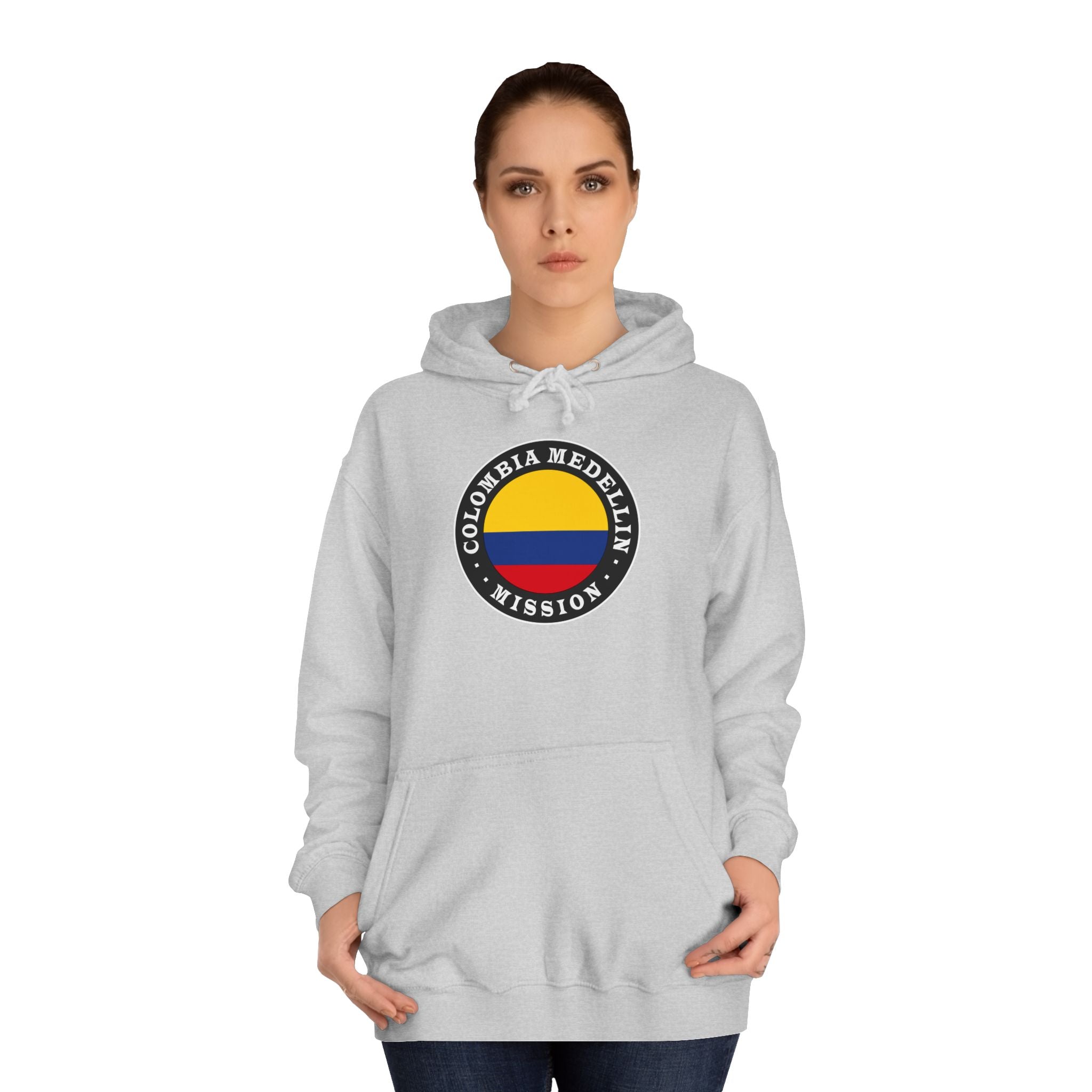 Colombia Medellin Mission Flag Logo (Black Border) College Hoodie - Mission Wishlist - LDS Missionary Gift Store