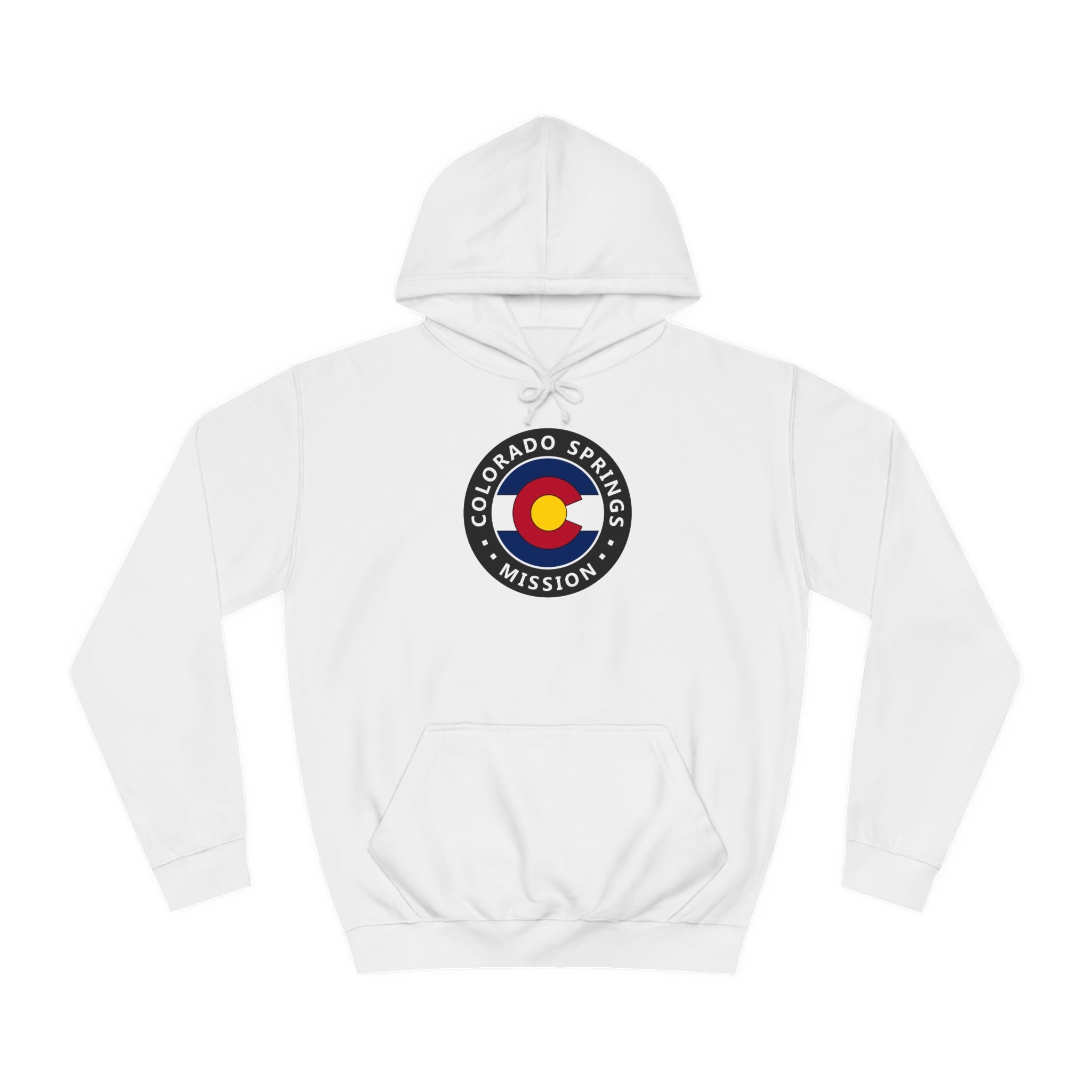 Colorado Colorado Springs Mission State Flag Logo (Black Border) College Hoodie
