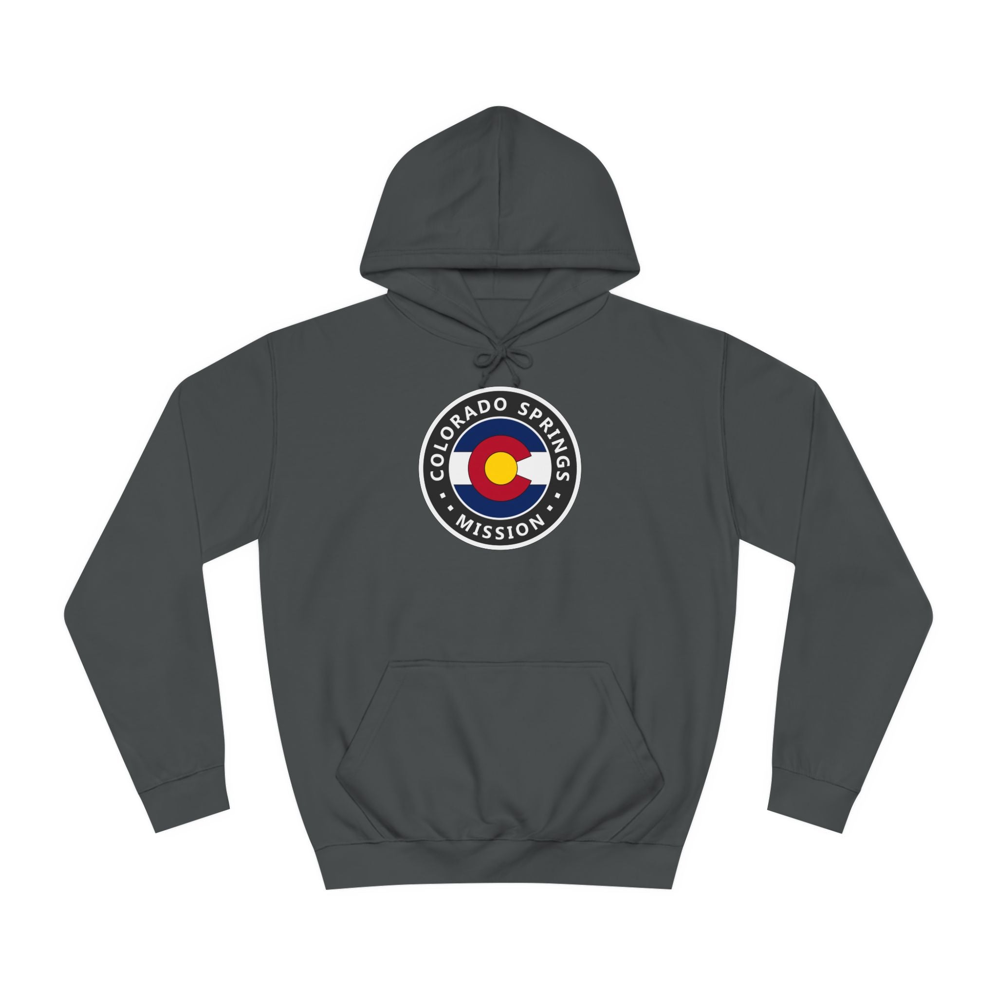 Colorado Colorado Springs Mission State Flag Logo (Black Border) College Hoodie