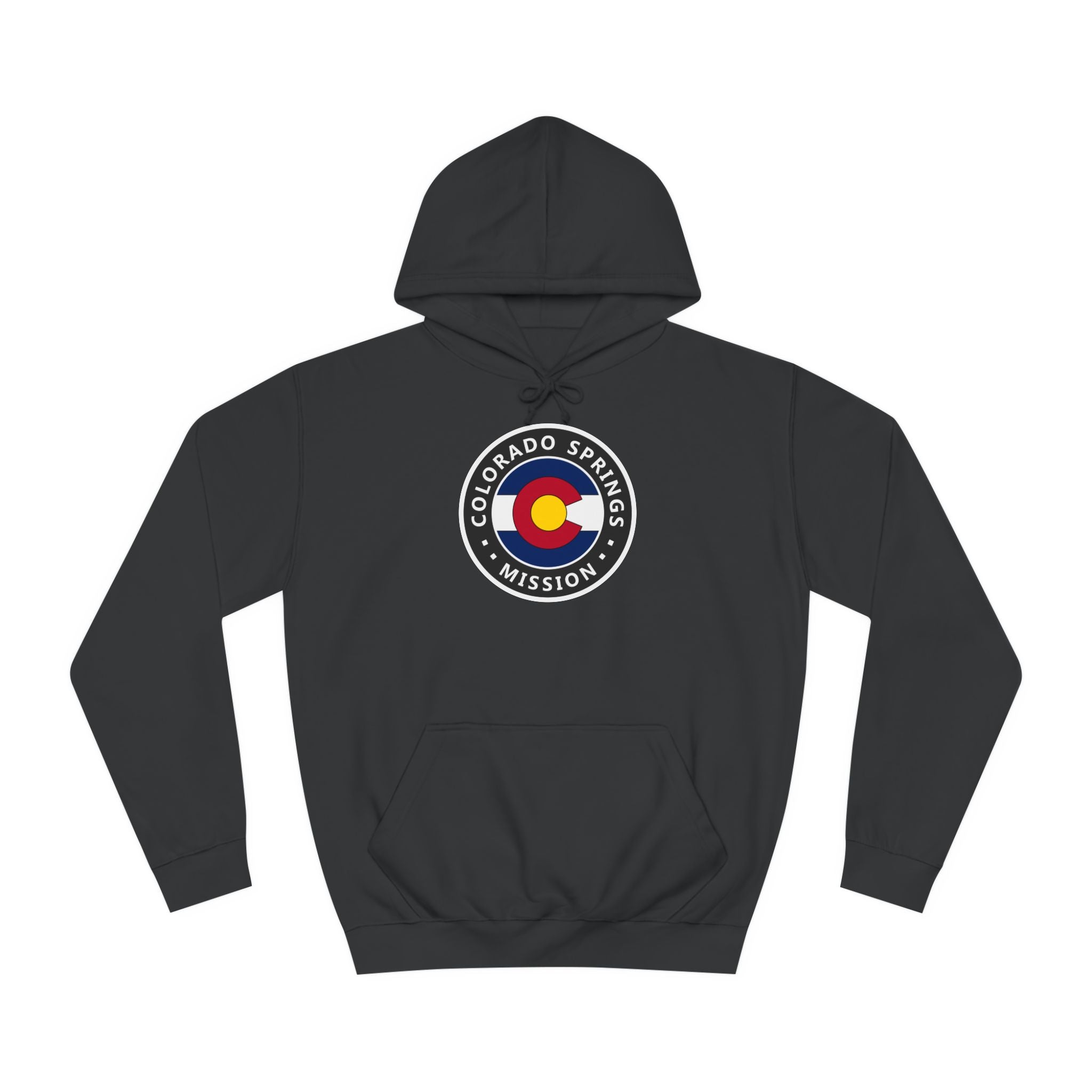 Colorado Colorado Springs Mission State Flag Logo (Black Border) College Hoodie
