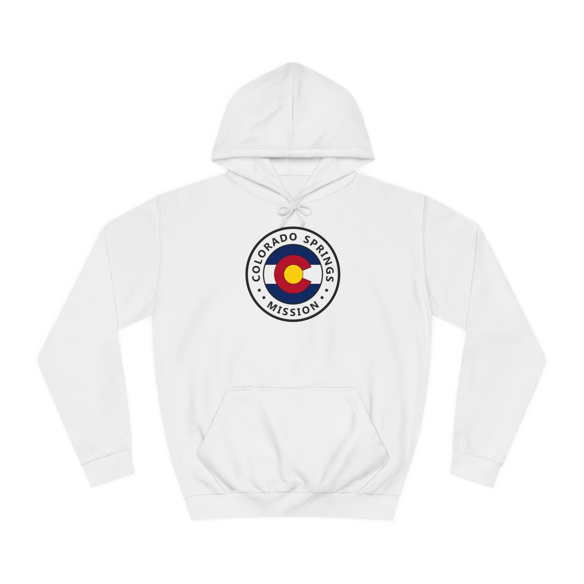 Colorado Colorado Springs Mission State Flag Logo (White Border) College Hoodie