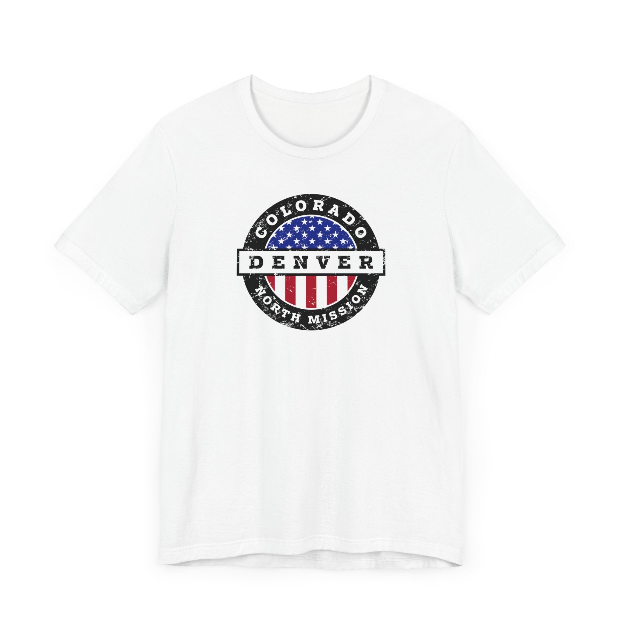 Colorado Denver North Mission Vintage Circular USA Flag T-Shirt - Mission Wishlist - LDS Missionary Gift Store