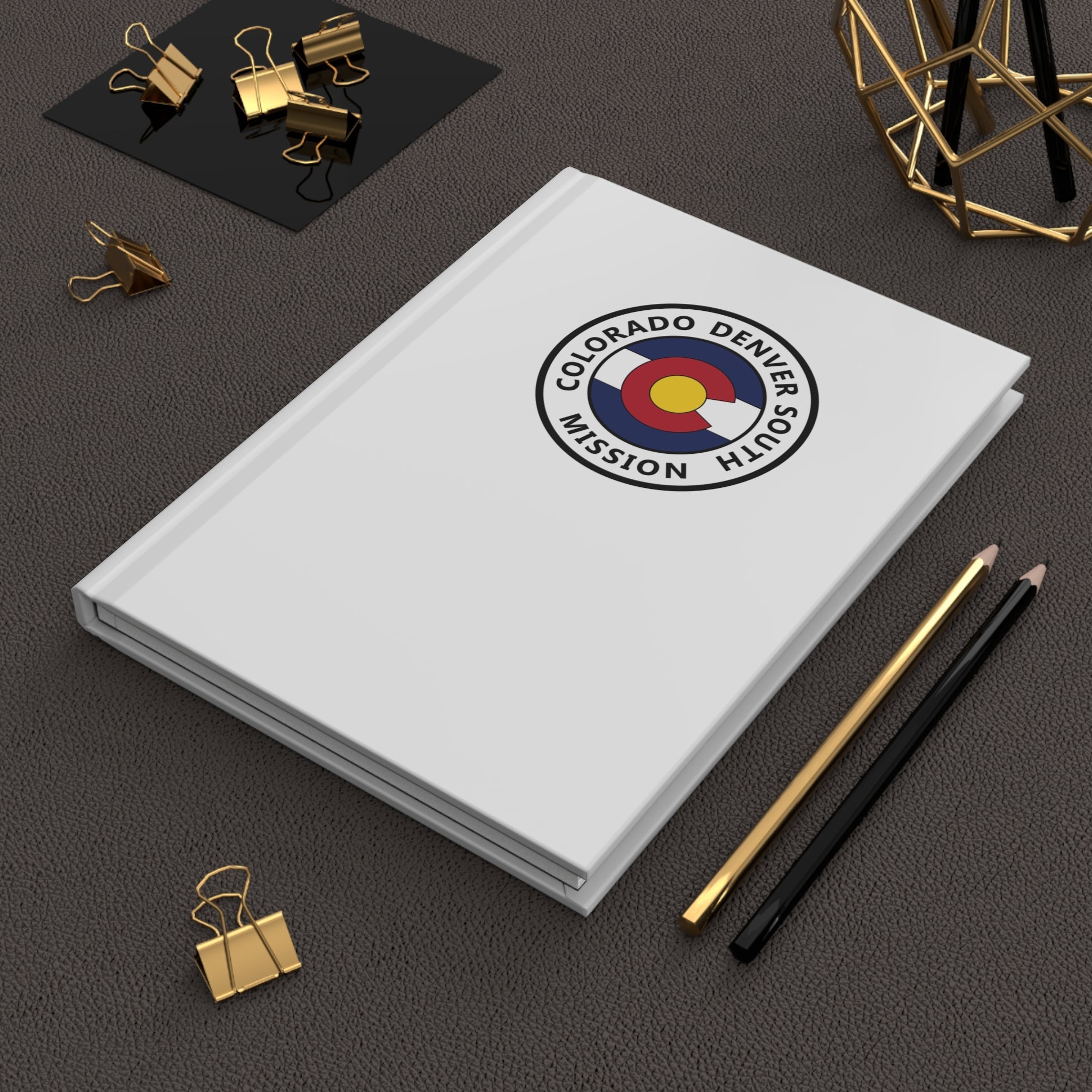 Colorado Denver South Mission Logo Design White Hardcover Journal Matte - Mission Wishlist - LDS Missionary Gift Store
