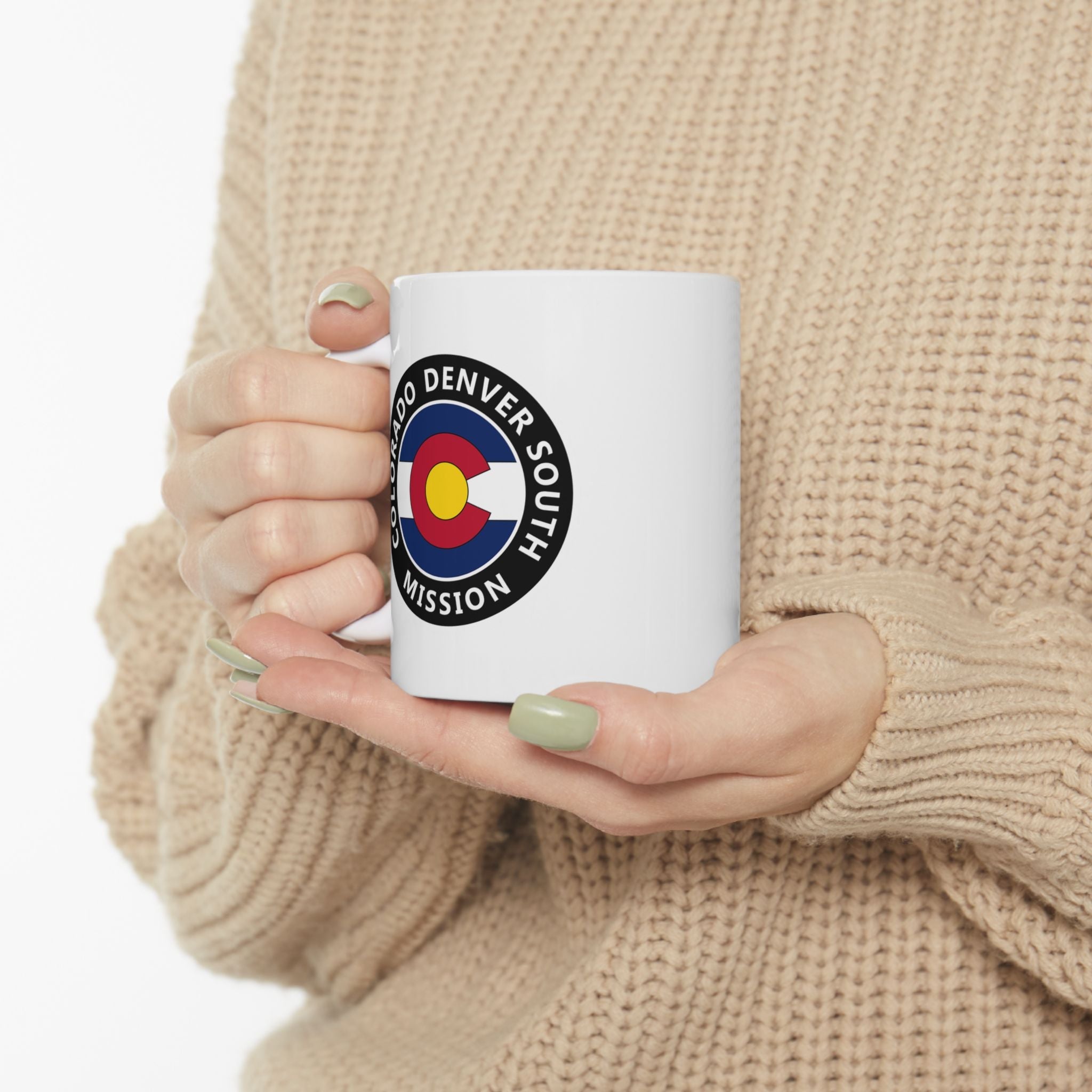 Colorado Denver South Mission State Flag Logo Ceramic Mug White Name - Mission Wishlist - LDS Missionary Gift Store