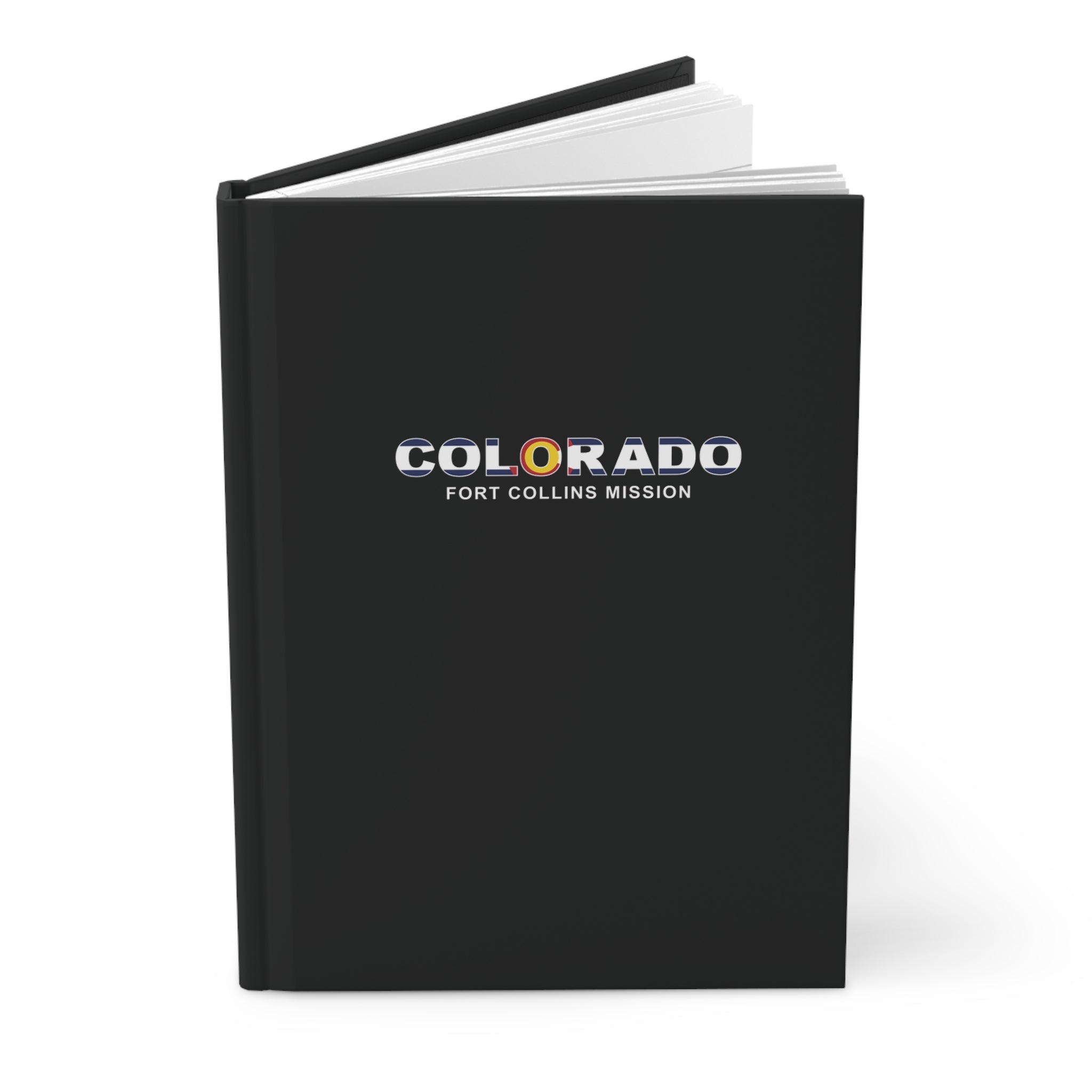 Colorado Fort Collins Mission Flag Title Black Hardcover Journal Matte - Latter-Day Saint LDS Missionary Gift - Book of Mormon