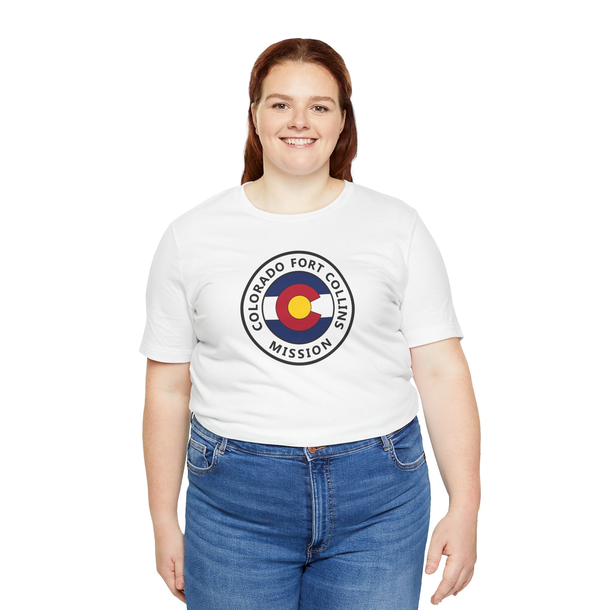Colorado Fort Collins Mission State Flag Logo (White Border) T-shirt - Latter-Day Saint LDS Missionary Gift - Book of Mormon