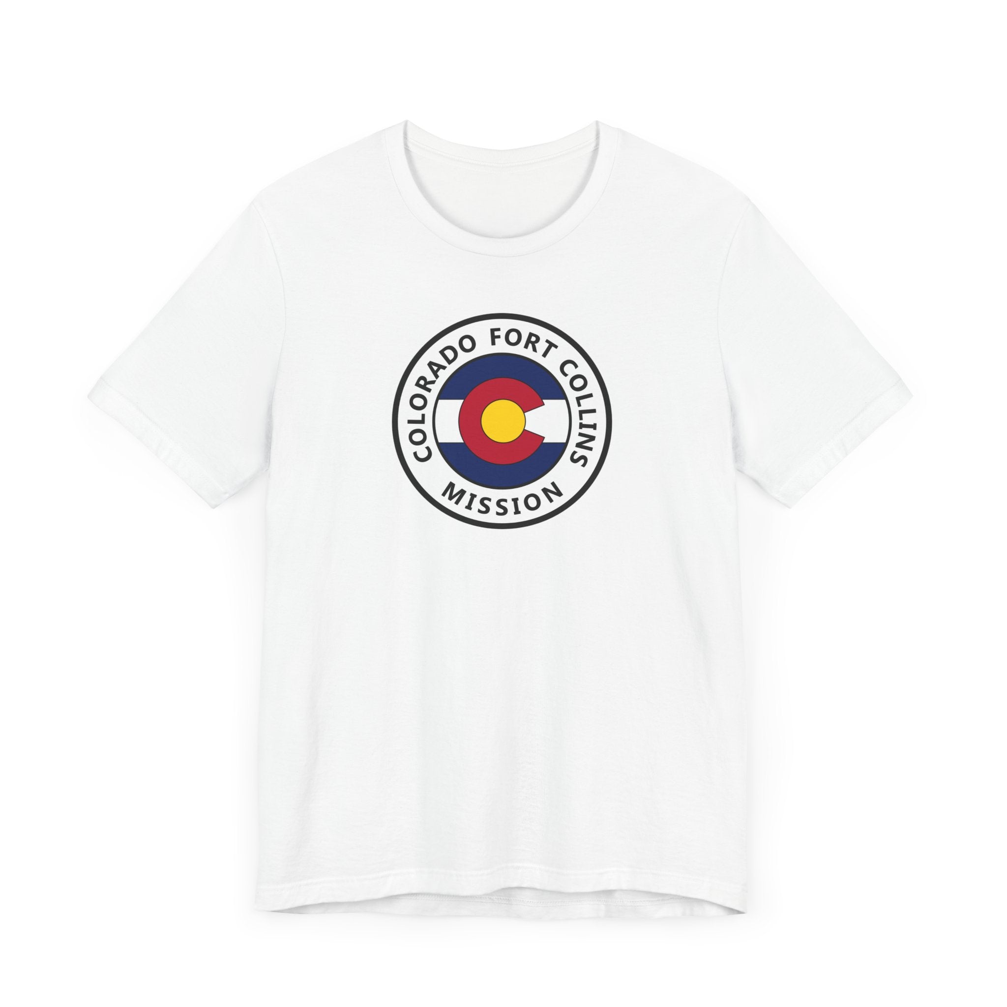 Colorado Fort Collins Mission State Flag Logo (White Border) T-shirt - Latter-Day Saint LDS Missionary Gift - Book of Mormon