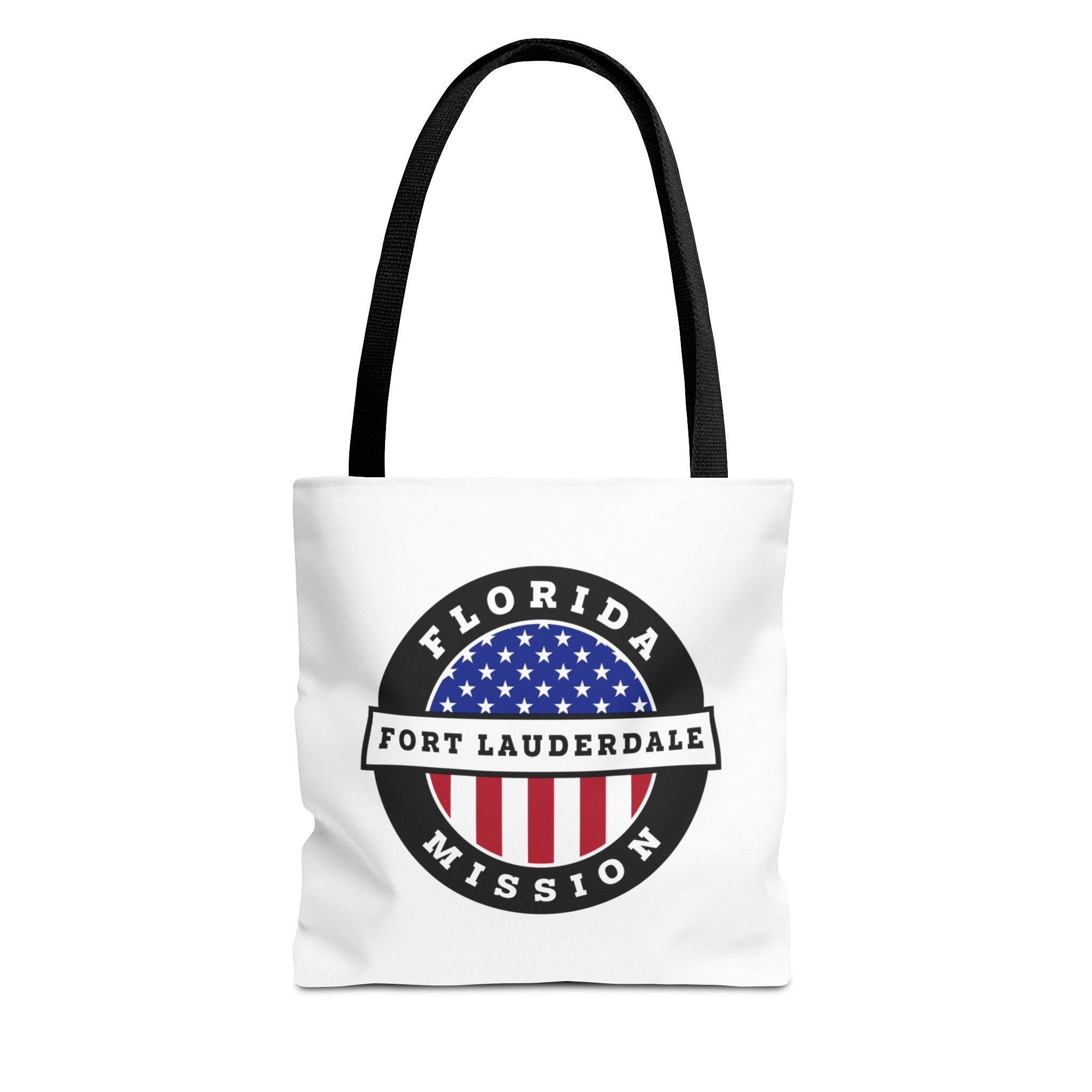 Colorado Fort Collins Mission USA Flag Logo Tote Bag White - Mission Wishlist - LDS Missionary Gift Store
