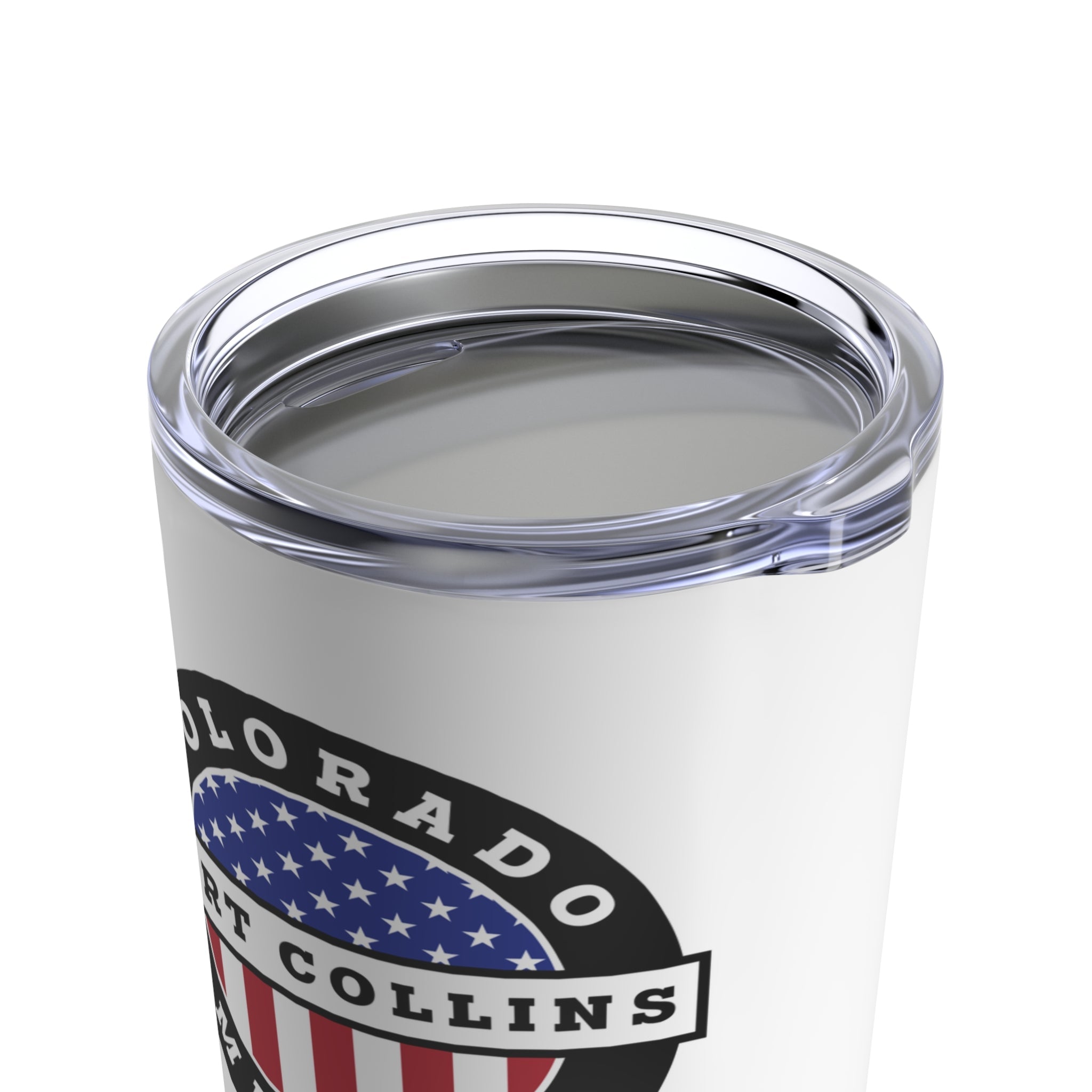 Colorado Fort Collins Mission USA Flag Logo Tumbler 20oz White - Latter-Day Saint LDS Missionary Gift - Book of Mormon