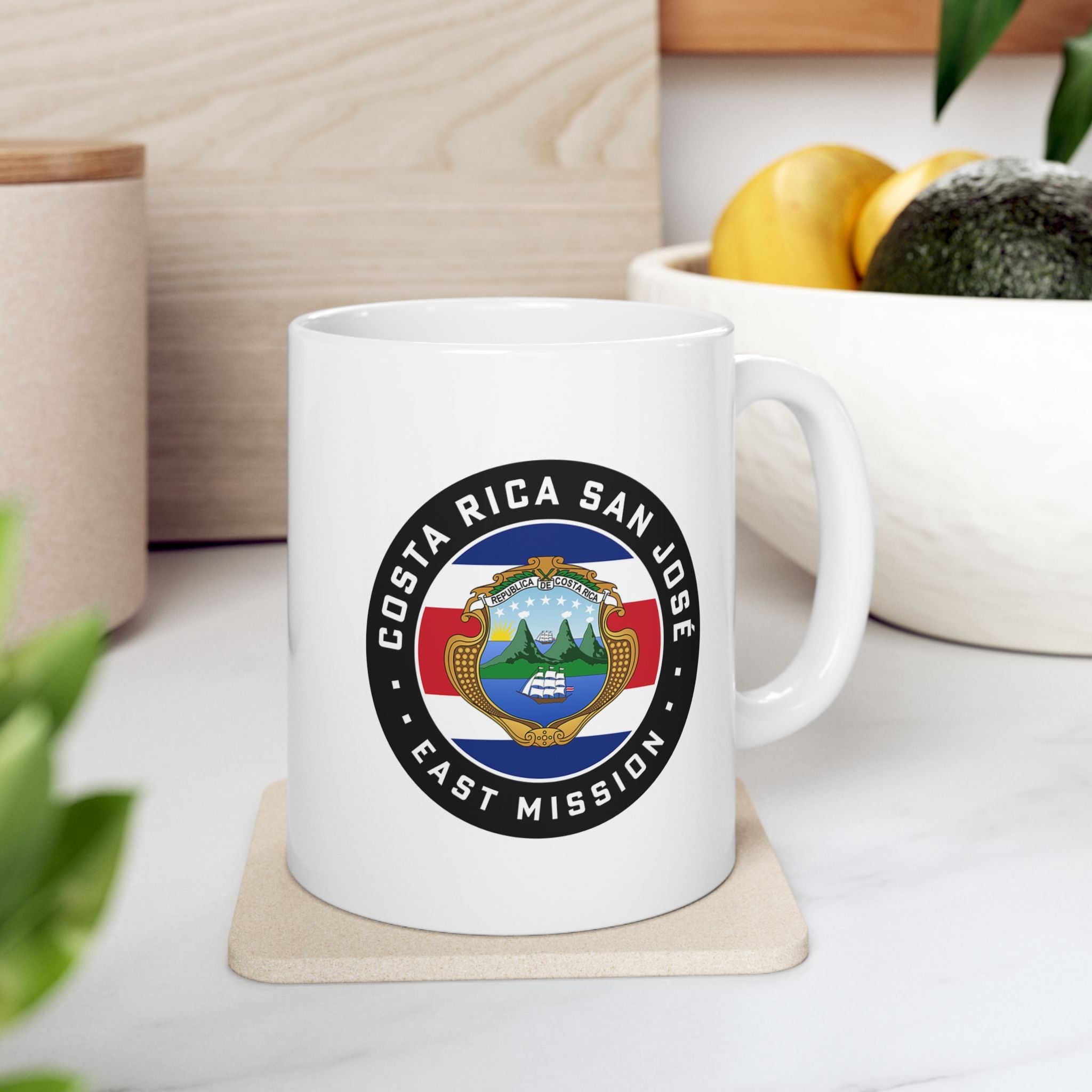 Costa Rica San Jose East Mission Circular Flag White Ceramic Mug - Mission Wishlist - LDS Missionary Gift Store