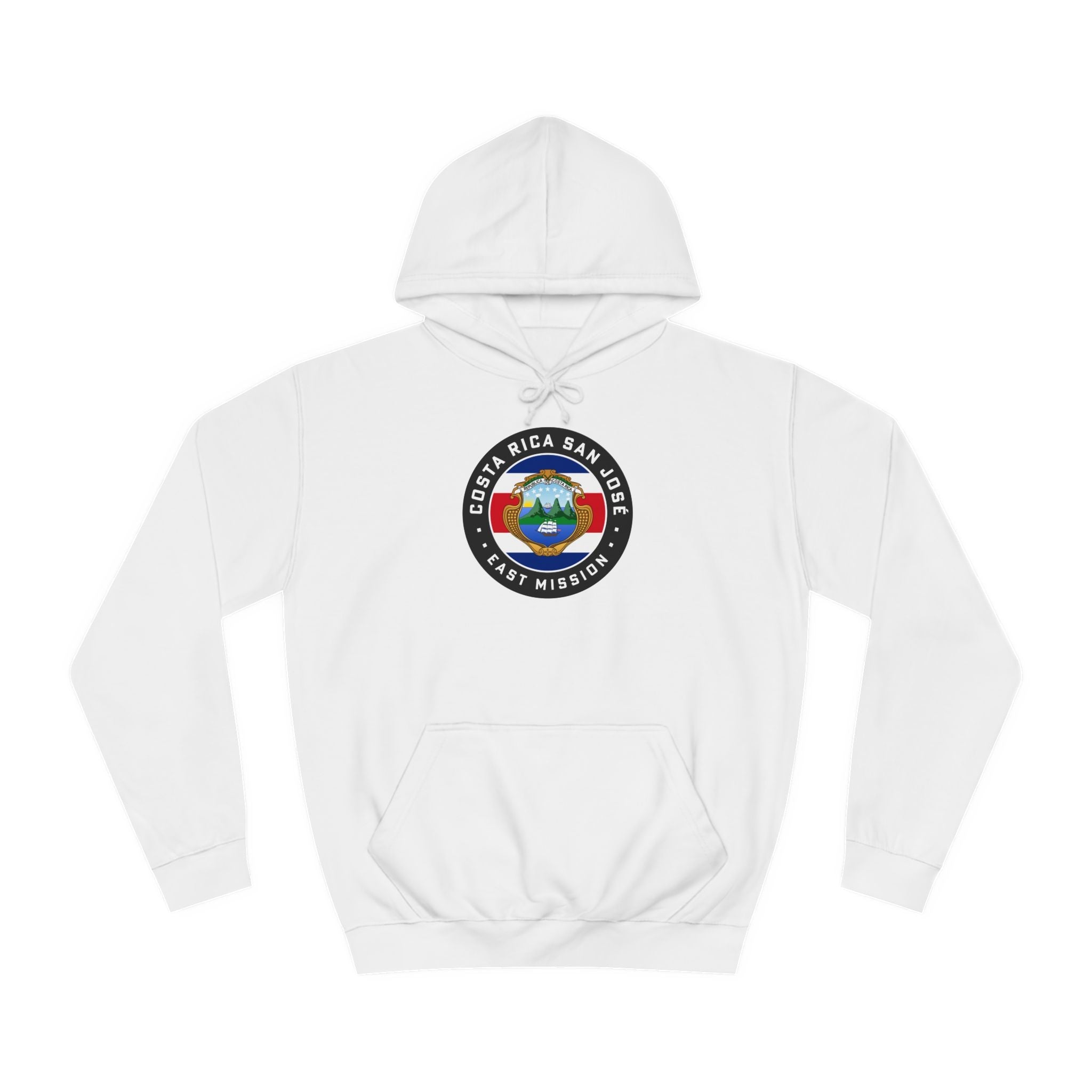 Costa Rica San Jose East Mission Flag Logo (Black Border) College Hoodie - Mission Wishlist - LDS Missionary Gift Store