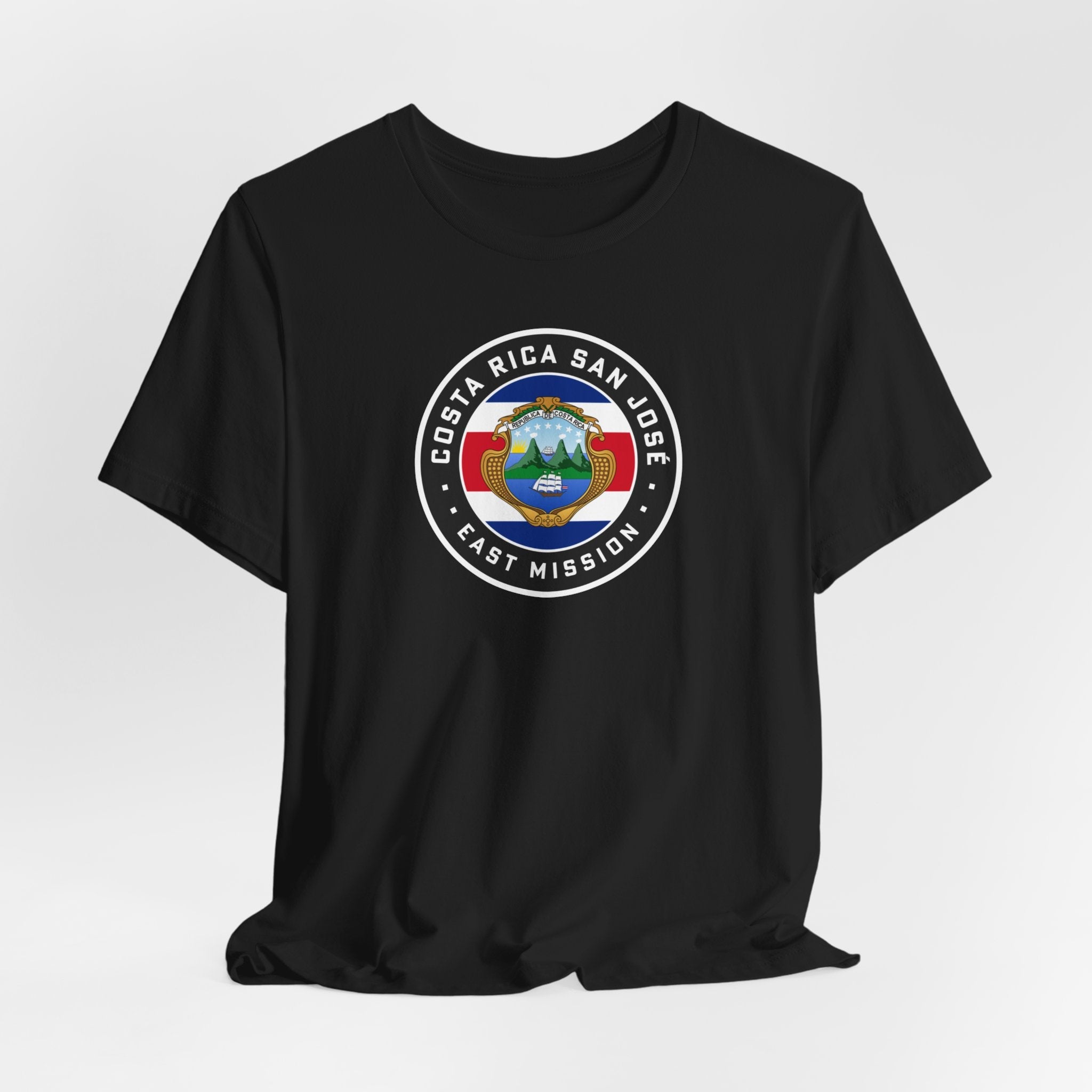 Costa Rica San Jose East Mission Flag Logo (Black Border) T-shirt - Mission Wishlist - LDS Missionary Gift Store