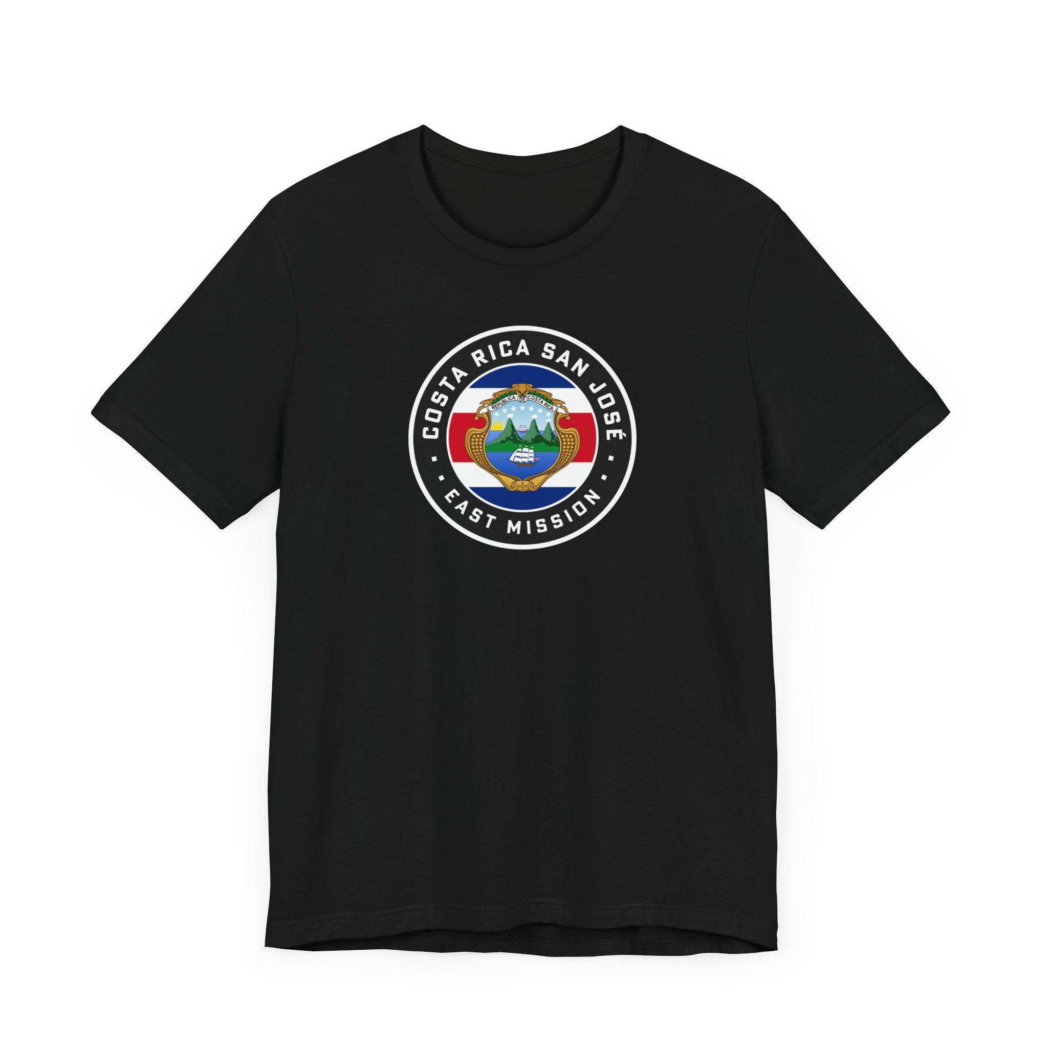 Costa Rica San Jose East Mission Flag Logo (Black Border) T-shirt - Mission Wishlist - LDS Missionary Gift Store