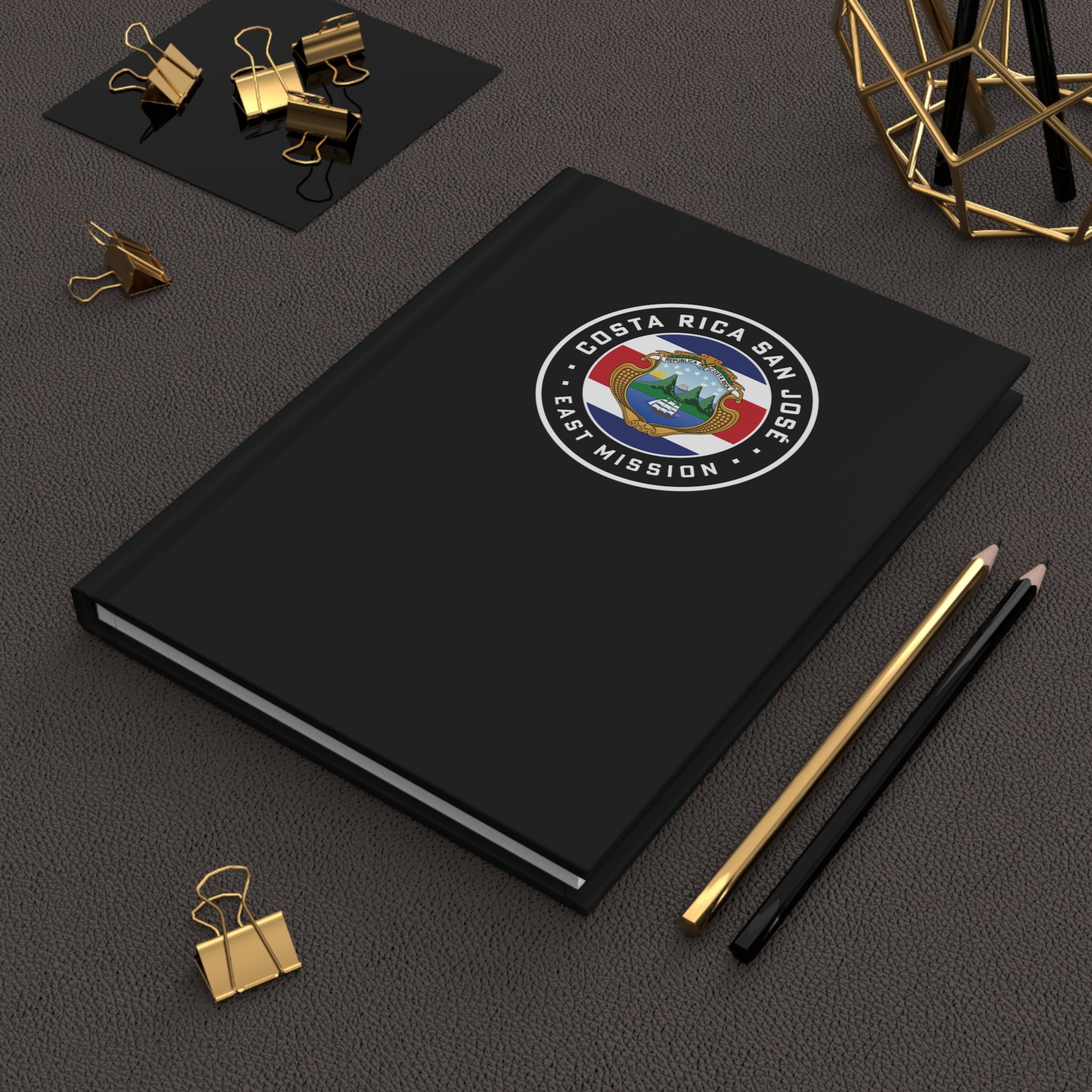 Costa Rica San Jose East Mission Logo Design Black Hardcover Journal Matte - Latter-Day Saint LDS Missionary Gift - Book of Mormon