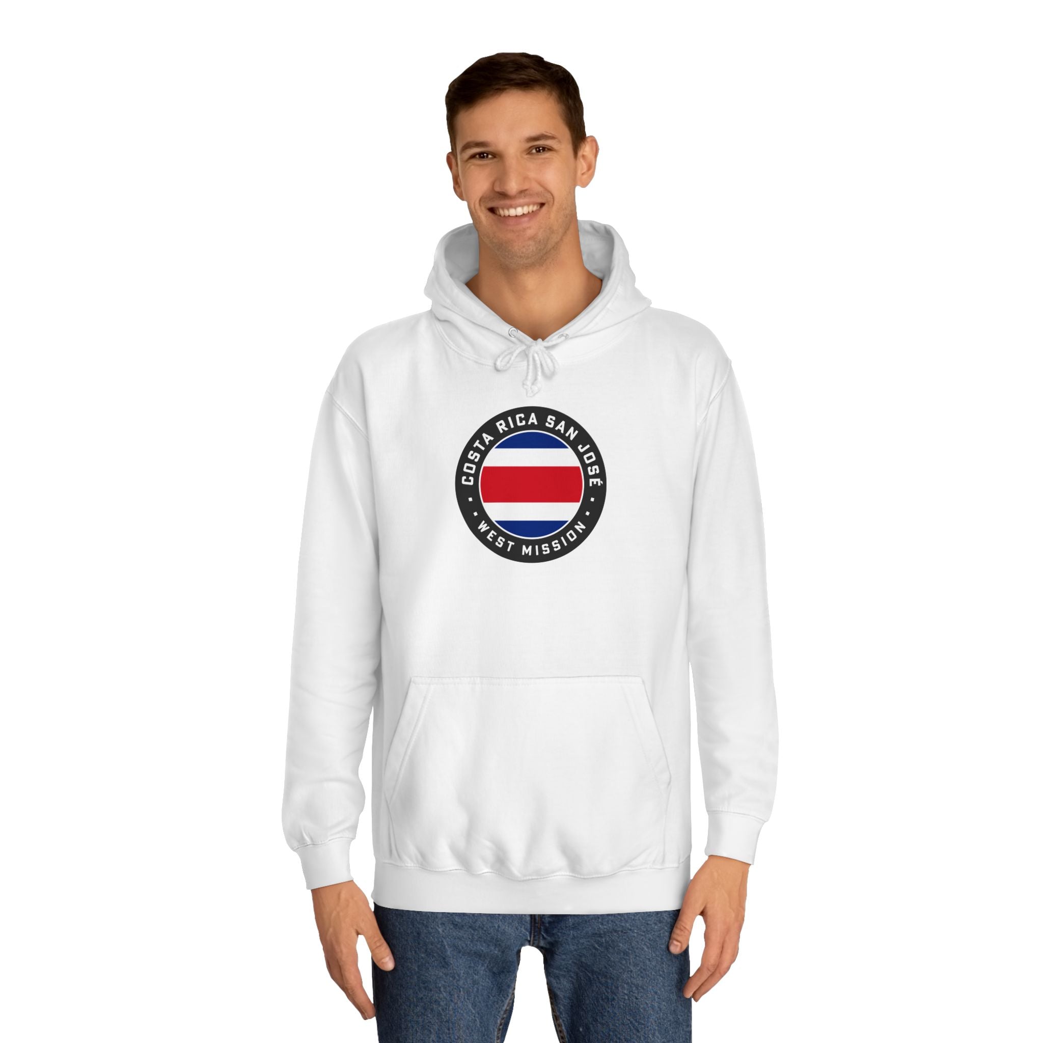 Costa Rica San Jose West Mission Flag Logo (Black Border) College Hoodie - Mission Wishlist - LDS Missionary Gift Store