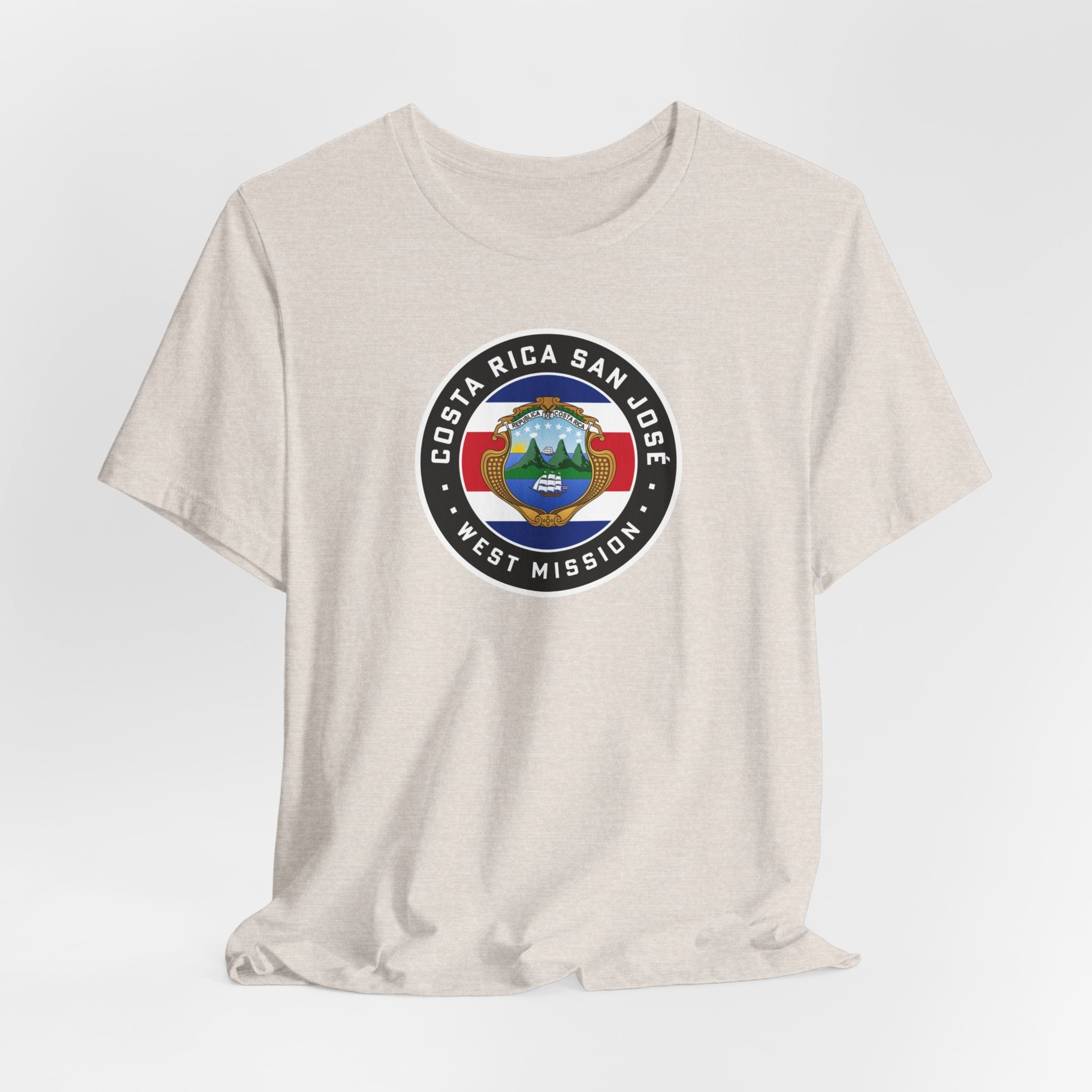 Costa Rica San Jose West Mission Flag Logo (Black Border) T-shirt - Mission Wishlist - LDS Missionary Gift Store