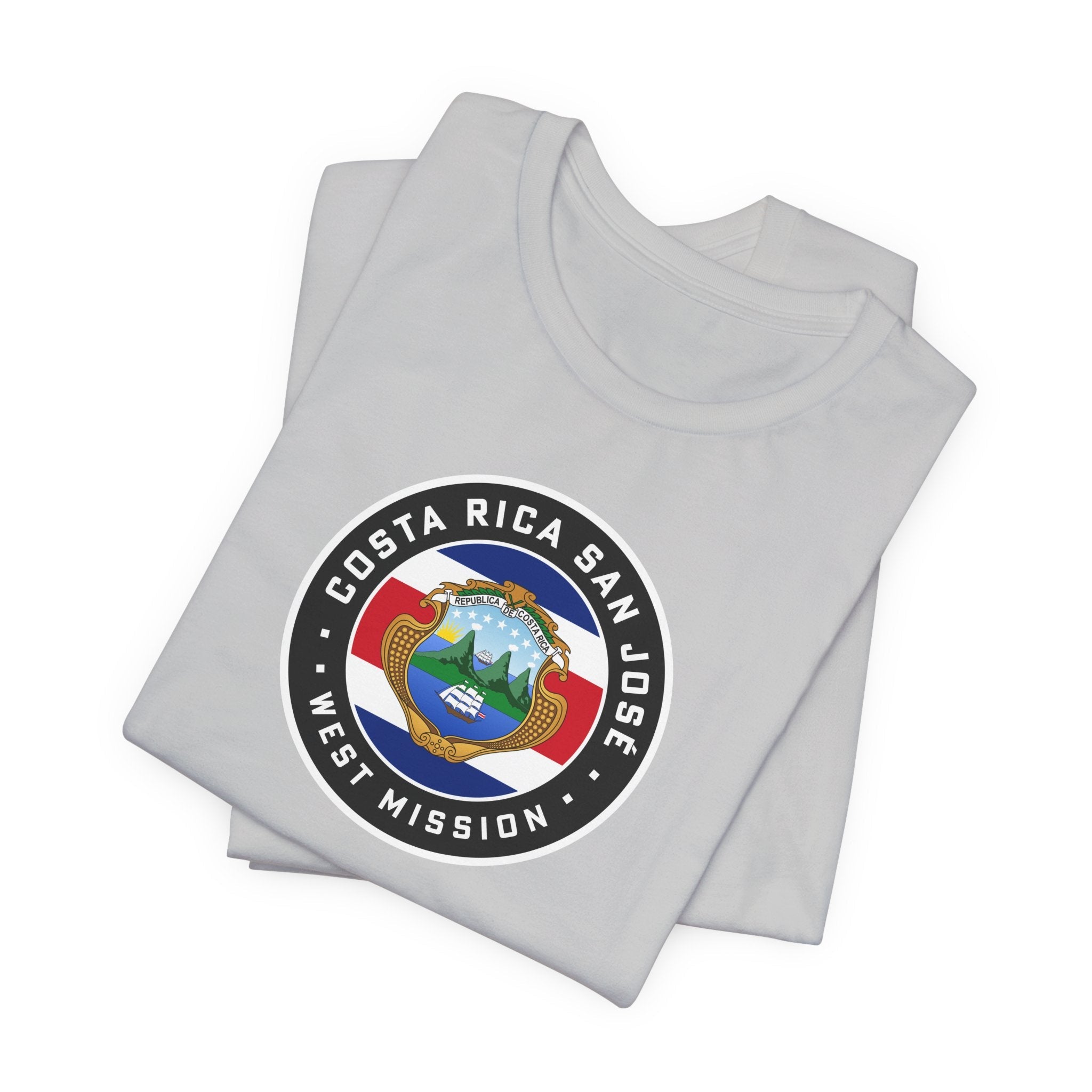 Costa Rica San Jose West Mission Flag Logo (Black Border) T-shirt - Mission Wishlist - LDS Missionary Gift Store