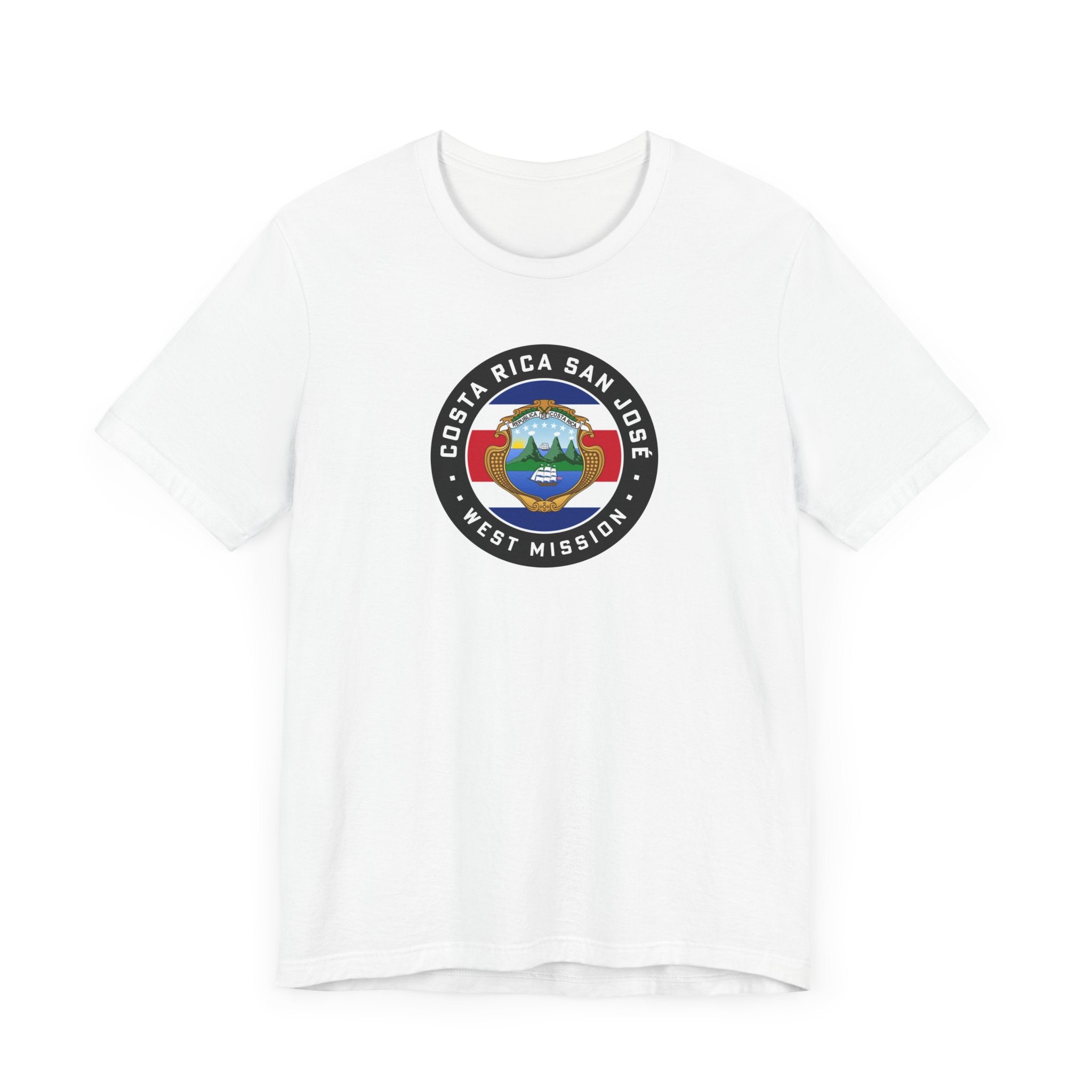 Costa Rica San Jose West Mission Flag Logo (Black Border) T-shirt - Mission Wishlist - LDS Missionary Gift Store
