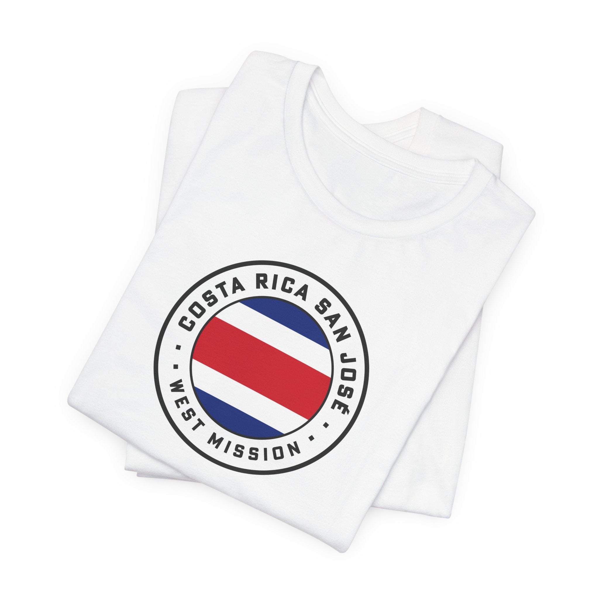 Costa Rica San Jose West Mission Flag Logo (White Border) T-shirt - Mission Wishlist - LDS Missionary Gift Store