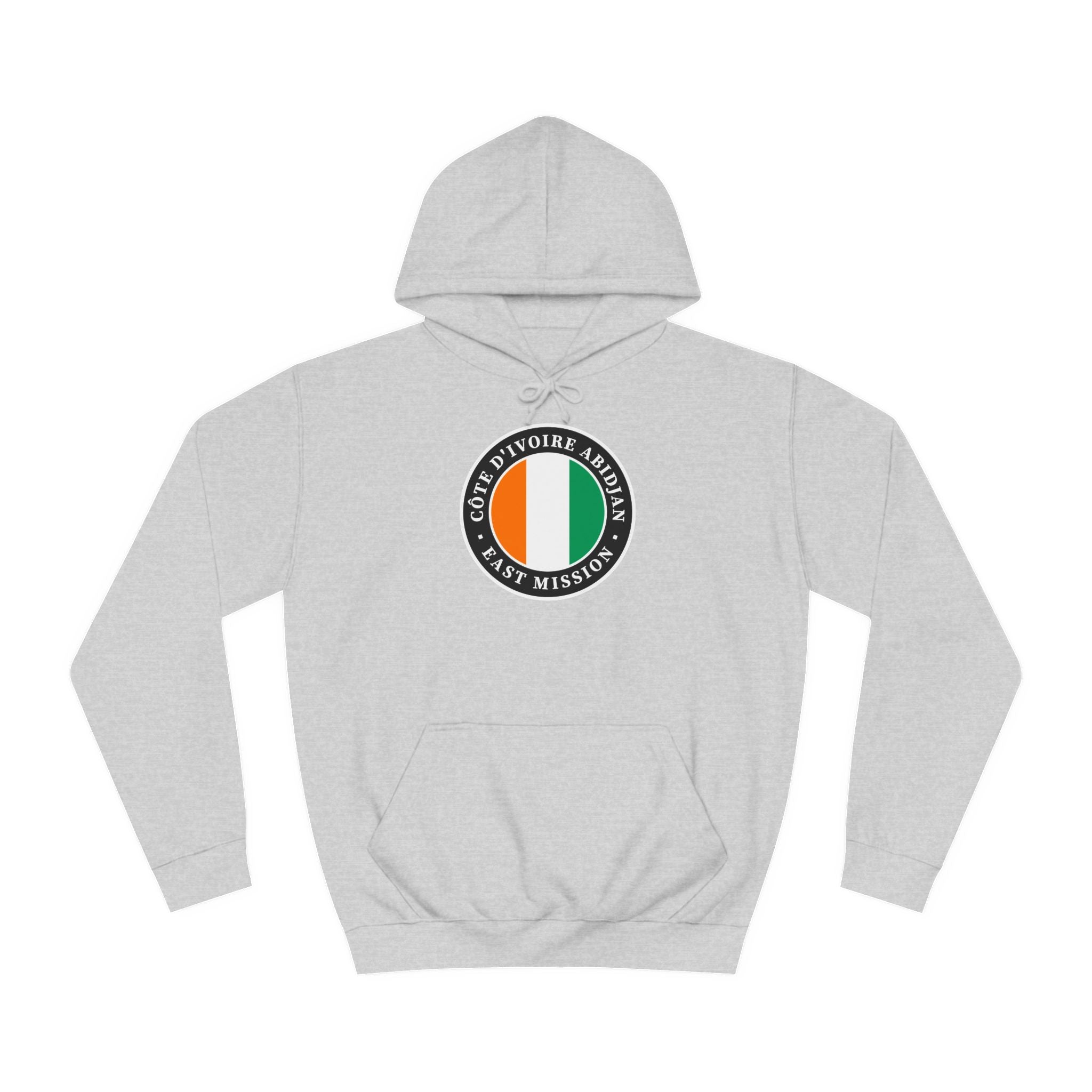 Cote d'Ivoire Abidjan East Mission Flag Logo (Black Border) College Hoodie - Mission Wishlist - LDS Missionary Gift Store
