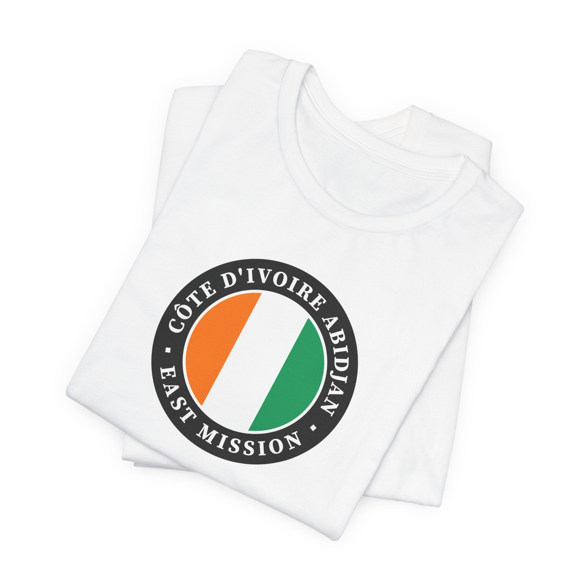 Cote d'Ivoire Abidjan East Mission Flag Logo (Black Border) T-shirt - Mission Wishlist - LDS Missionary Gift Store